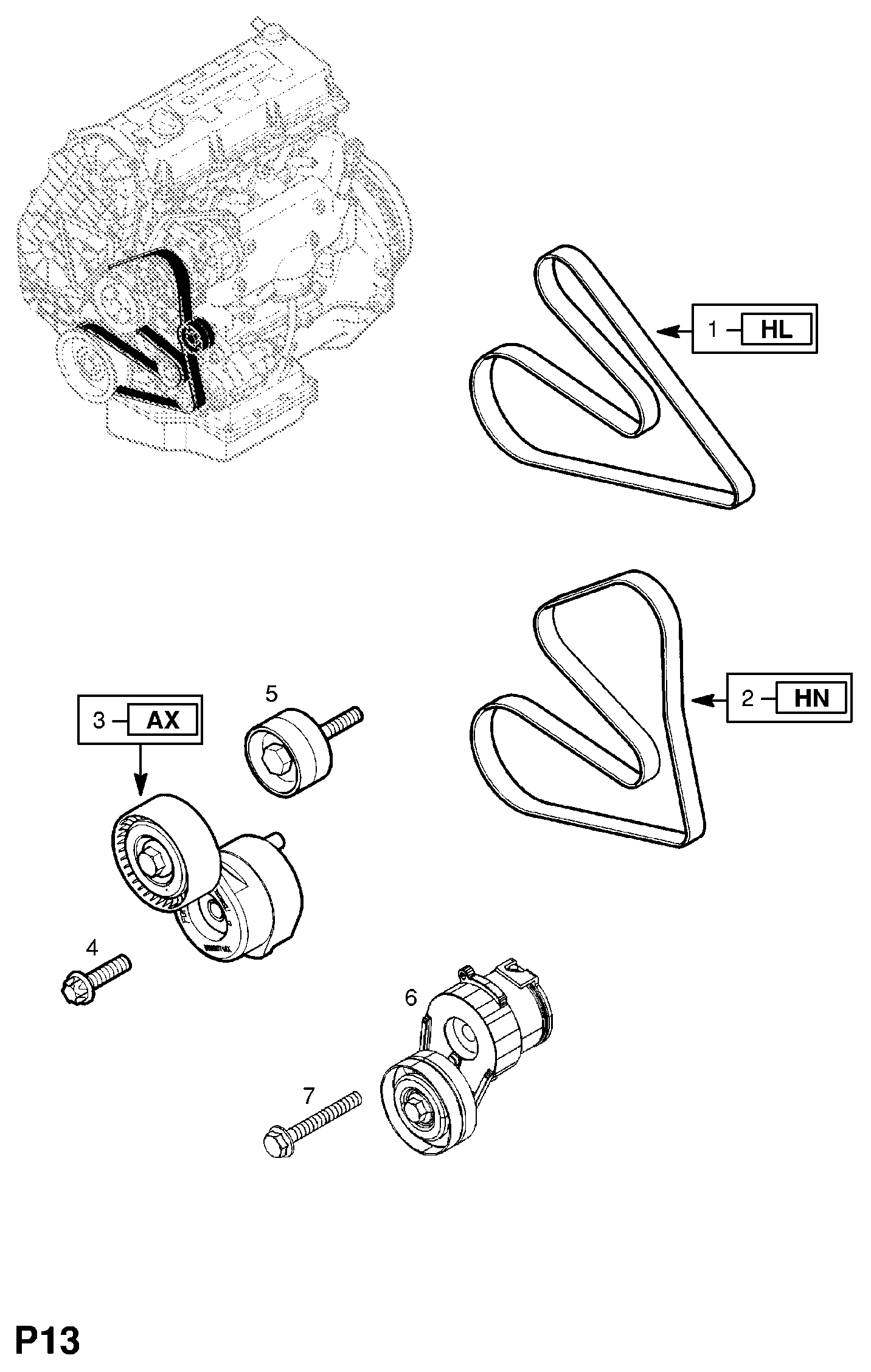 Opel 63 40 616 - Ķīļrievu siksna adetalas.lv