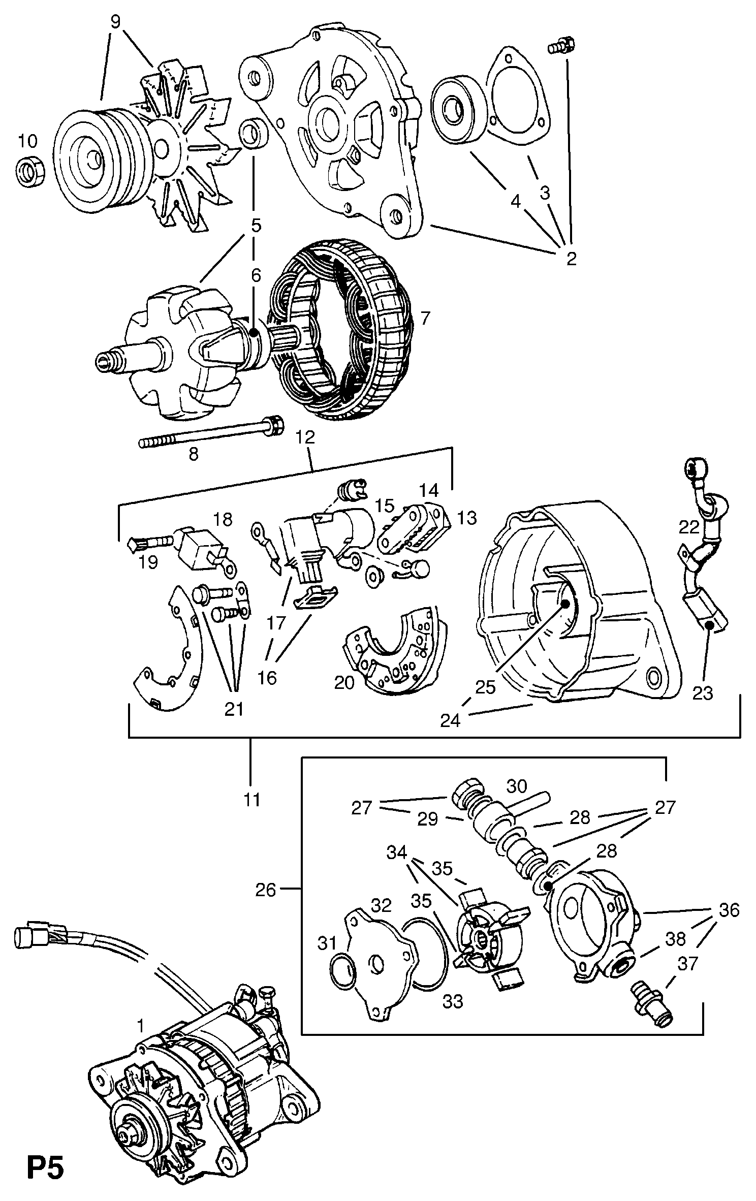 Opel 12 04 268 - Ģeneratora sprieguma regulators adetalas.lv