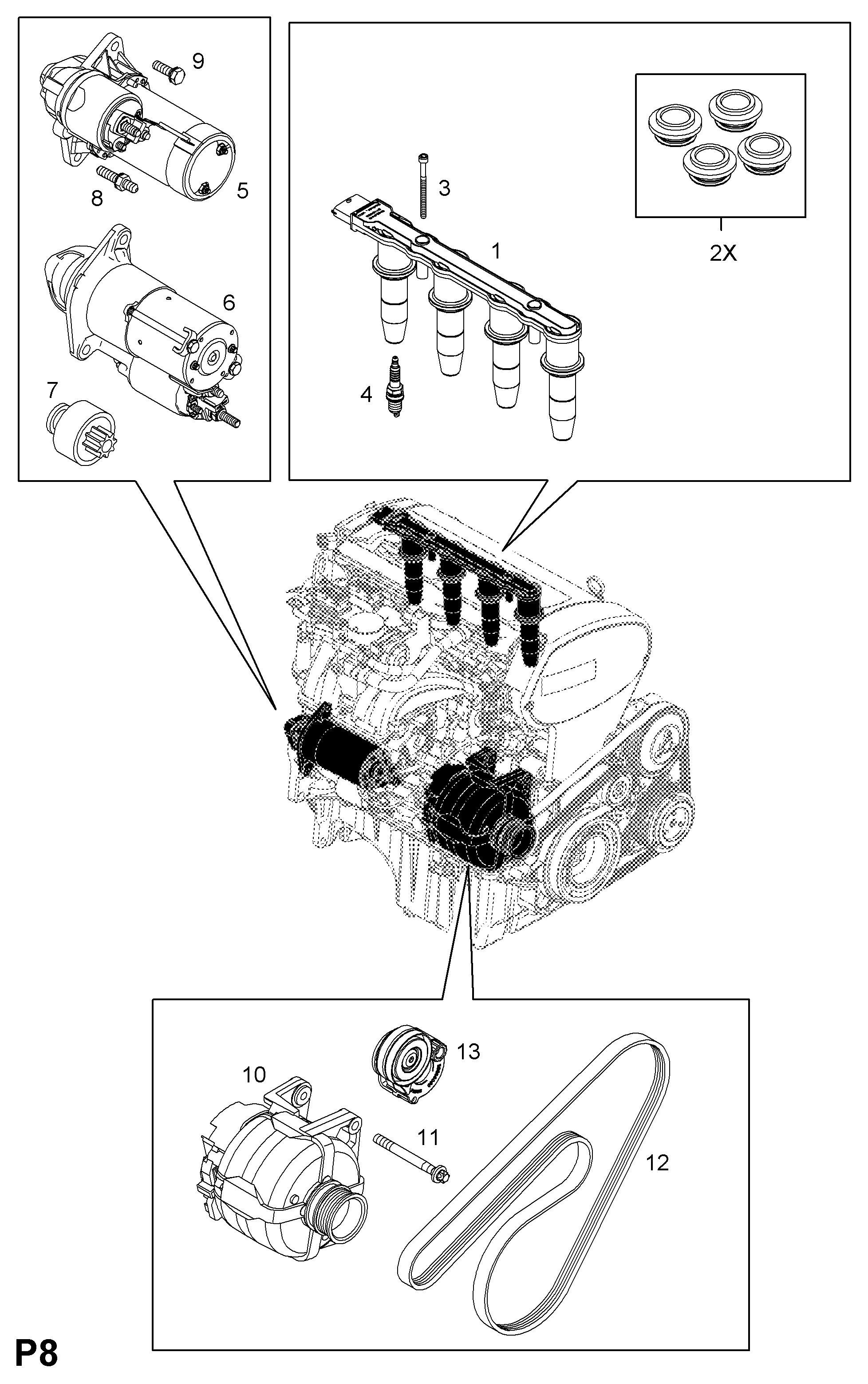 Chevrolet 1340268 - Parazīt / Vadrullītis, Ķīļrievu siksna adetalas.lv