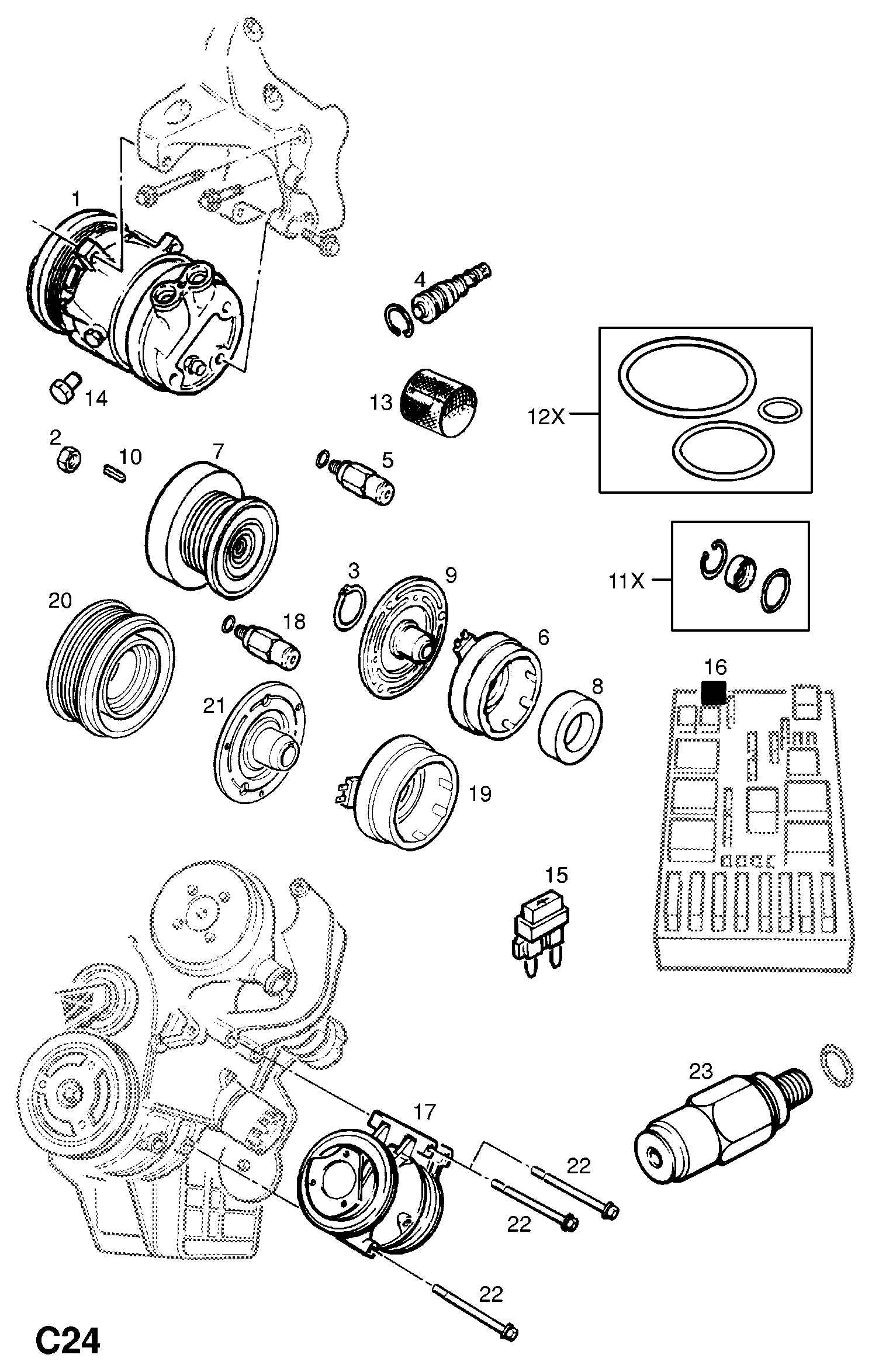 Opel 1854095 - Kompresors, Gaisa kond. sistēma adetalas.lv