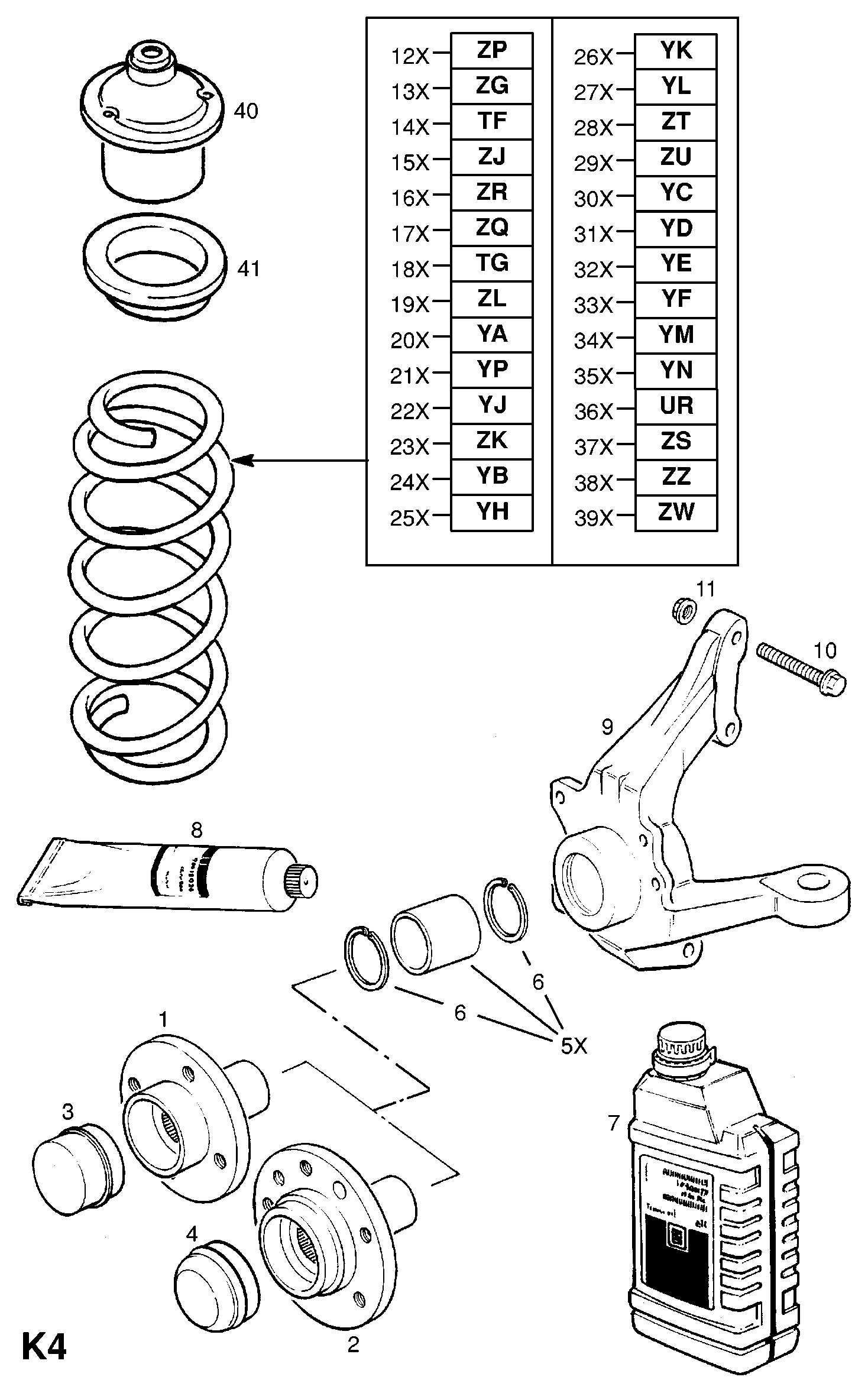 Opel 312 852 - Balstiekārtas atspere adetalas.lv