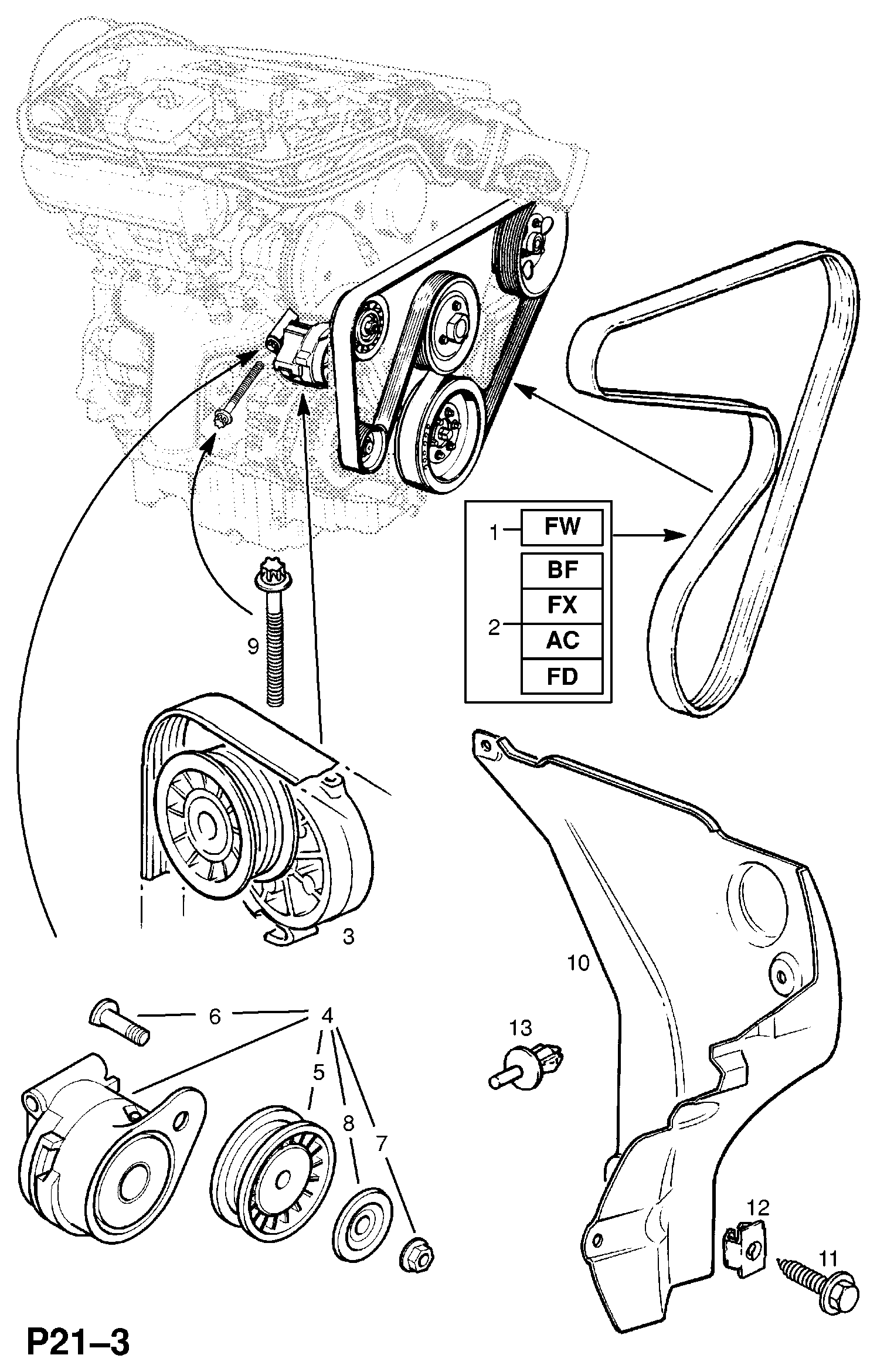 Vauxhall 1340614 - Ķīļrievu siksna adetalas.lv