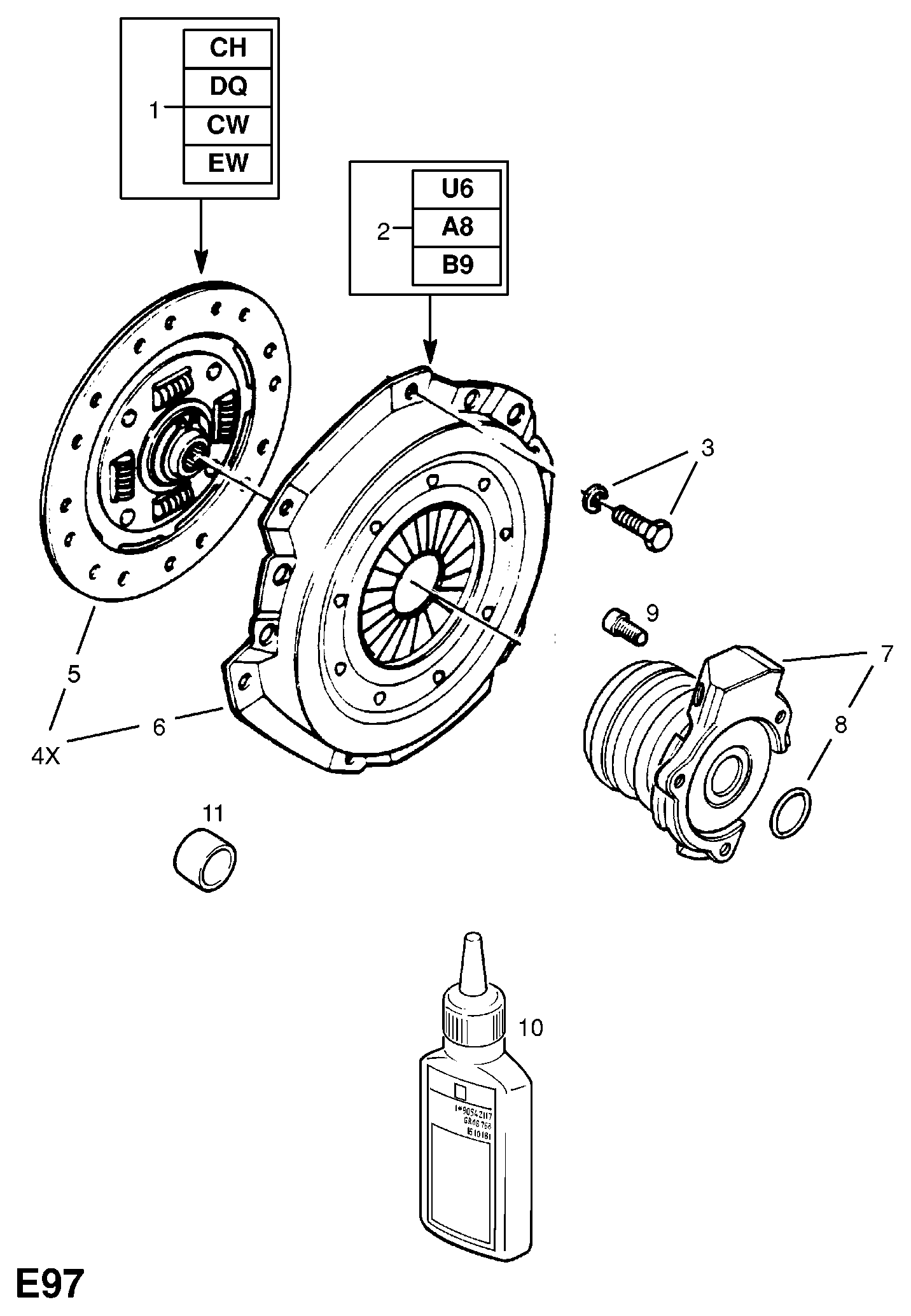 Vauxhall 16 06 153 - Sajūga komplekts adetalas.lv