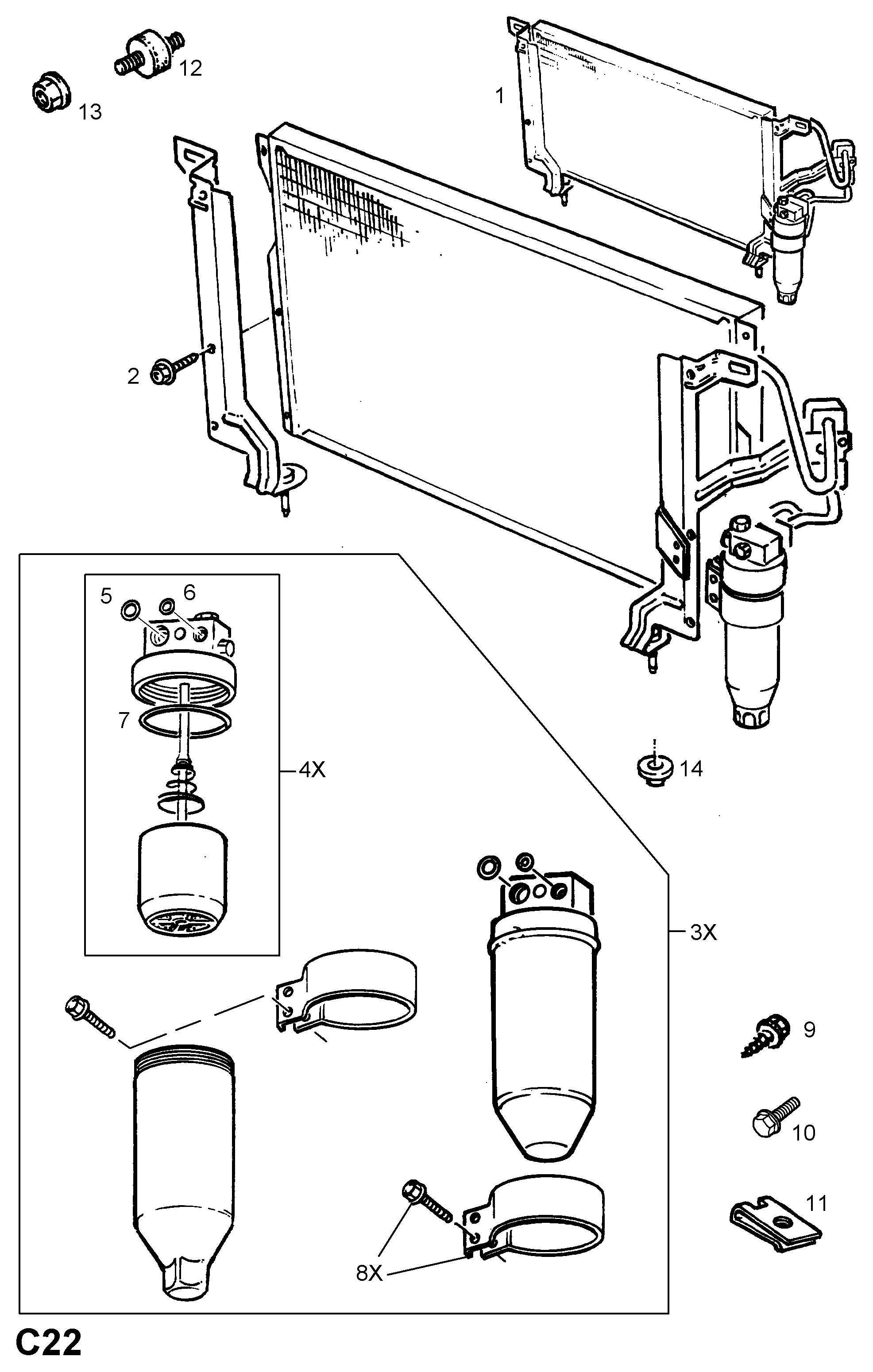 Opel 18 50 028 - Kondensators, Gaisa kond. sistēma adetalas.lv