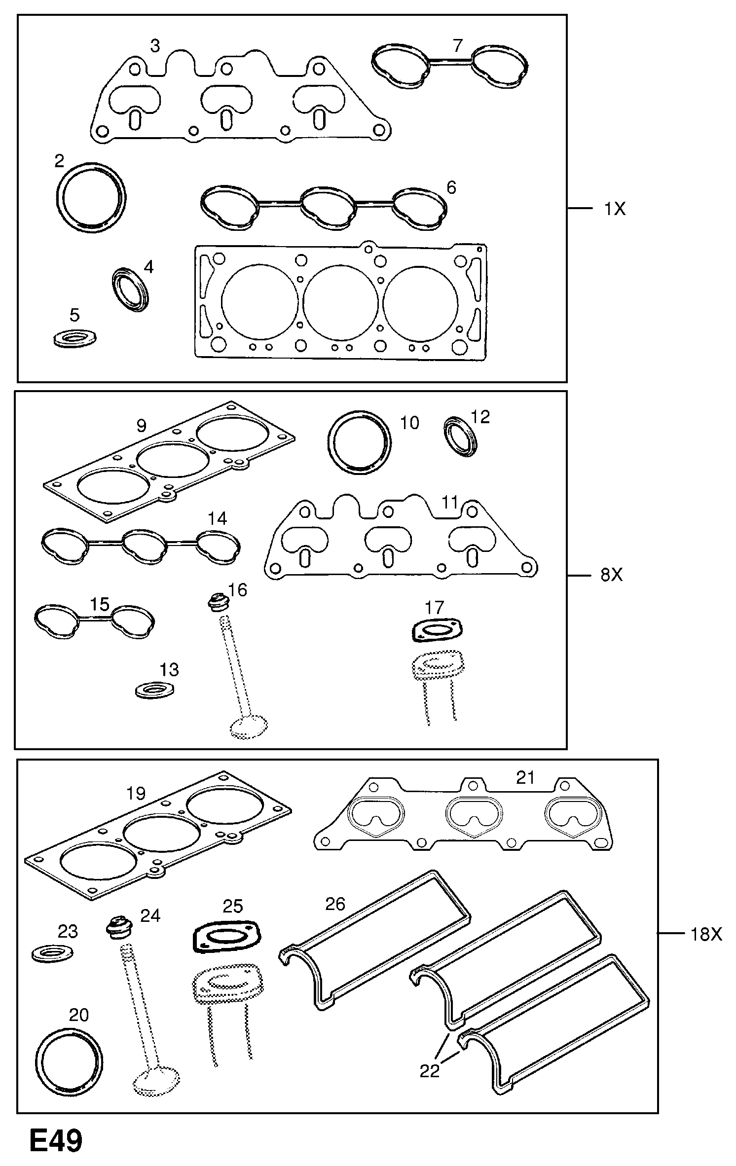 Opel 56 07 465 - Blīve, Motora bloka galva adetalas.lv