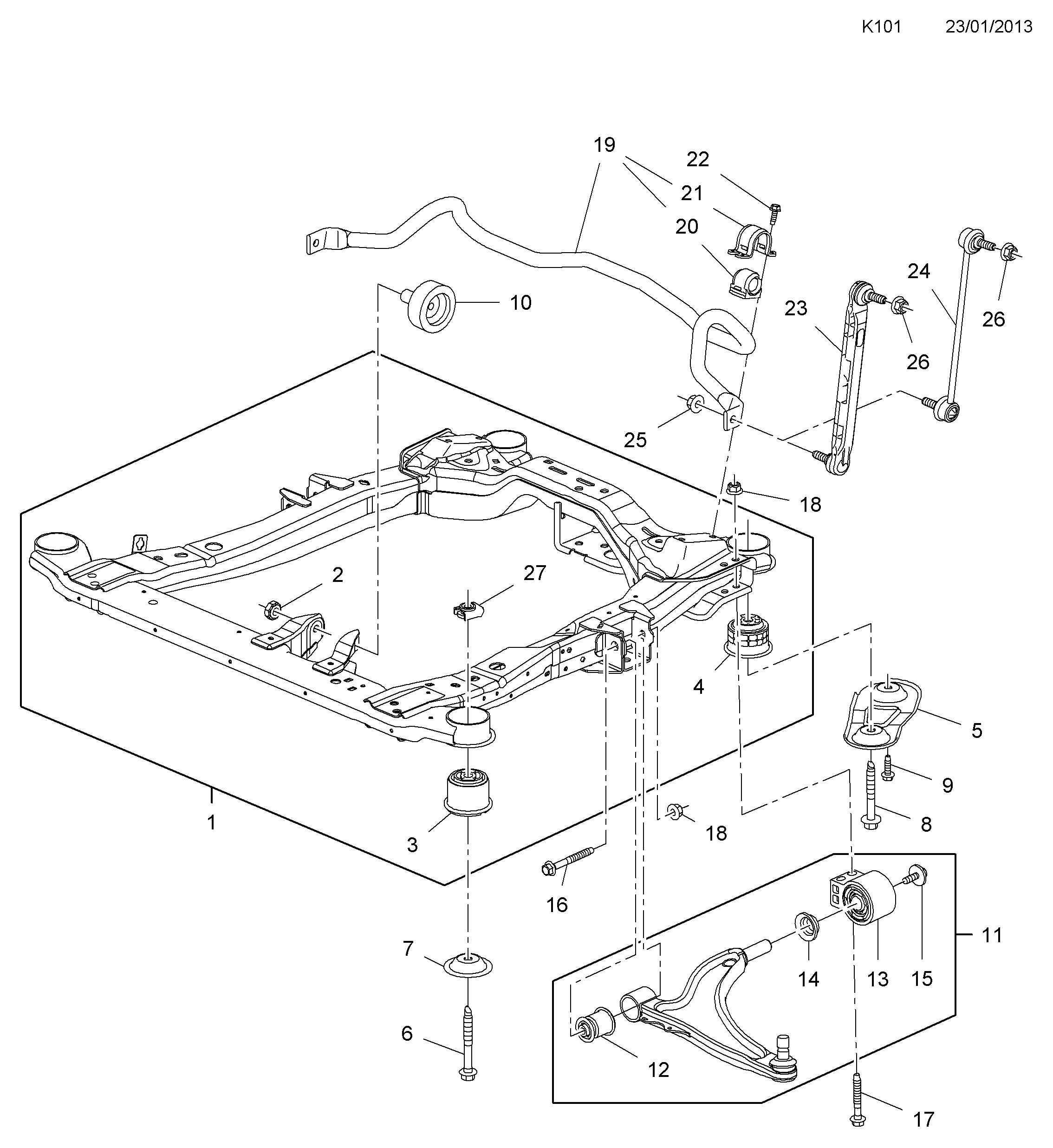 Vauxhall 3 52 521 - Neatkarīgās balstiekārtas svira, Riteņa piekare adetalas.lv