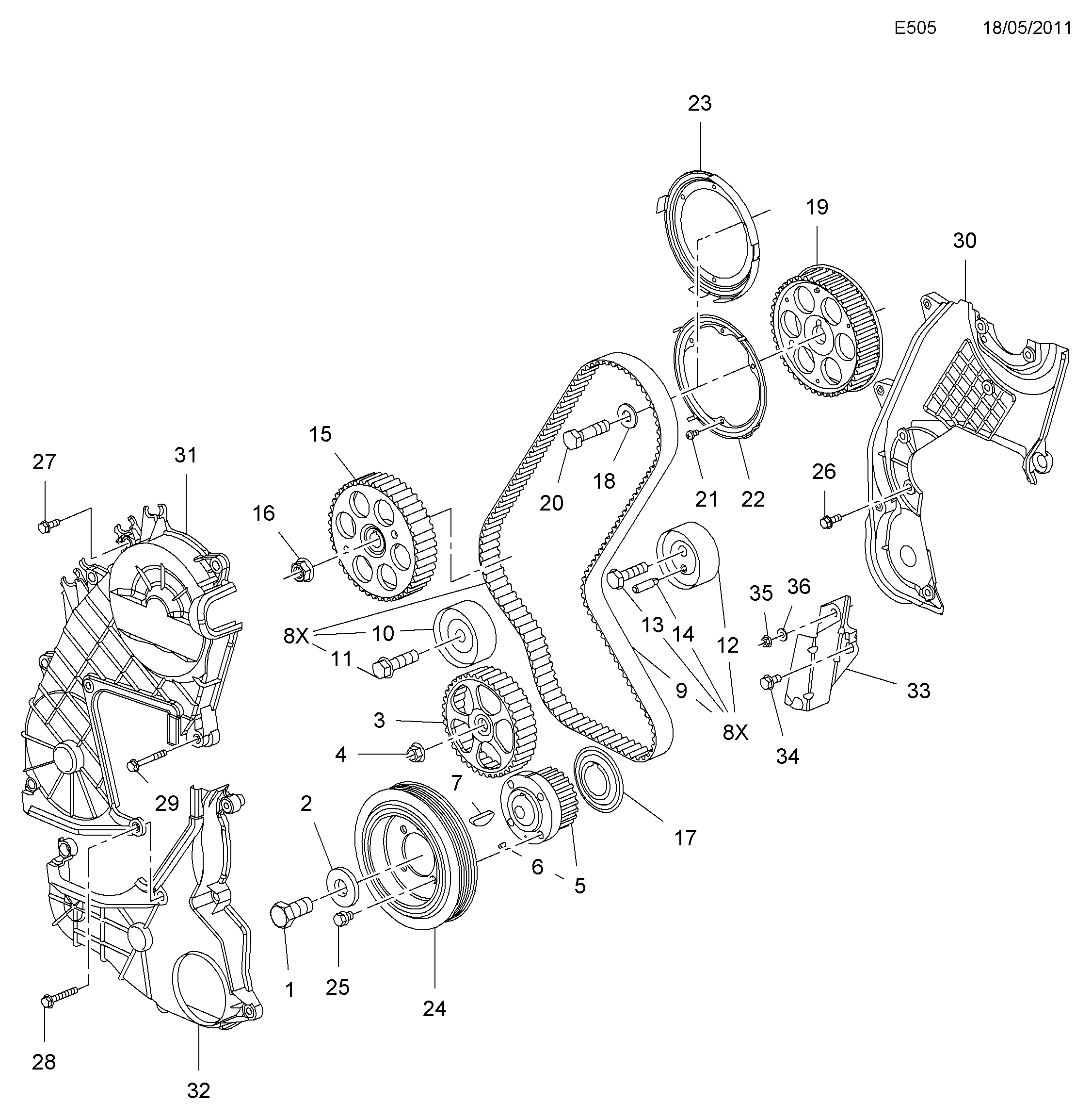 Opel 16 06 384 - Zobsiksnas komplekts adetalas.lv