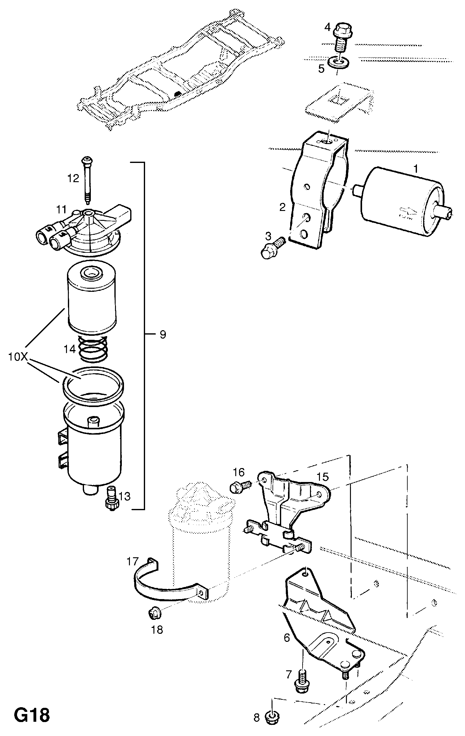 Opel 818531 - Degvielas filtrs adetalas.lv