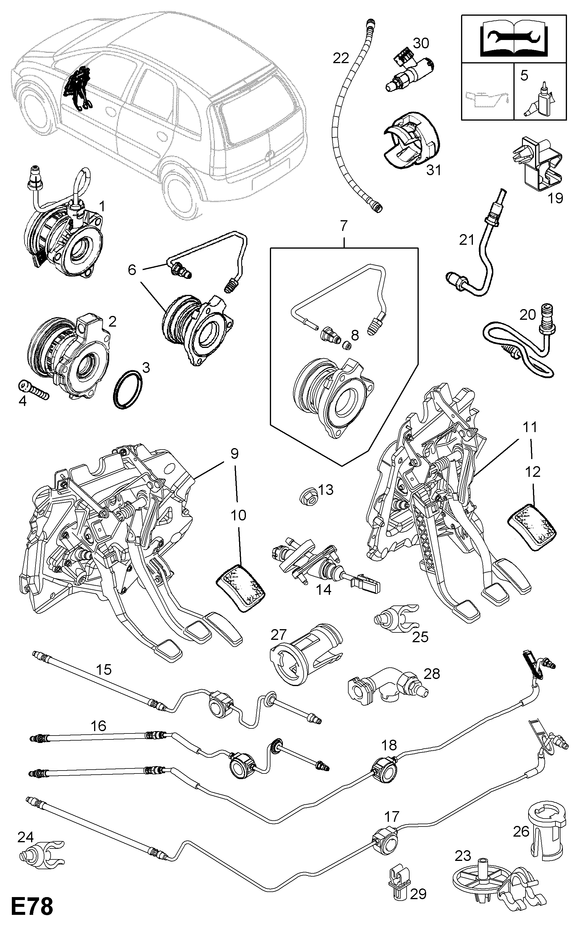 Opel 56 79 333 - Centrālais izslēdzējmehānisms, Sajūgs adetalas.lv