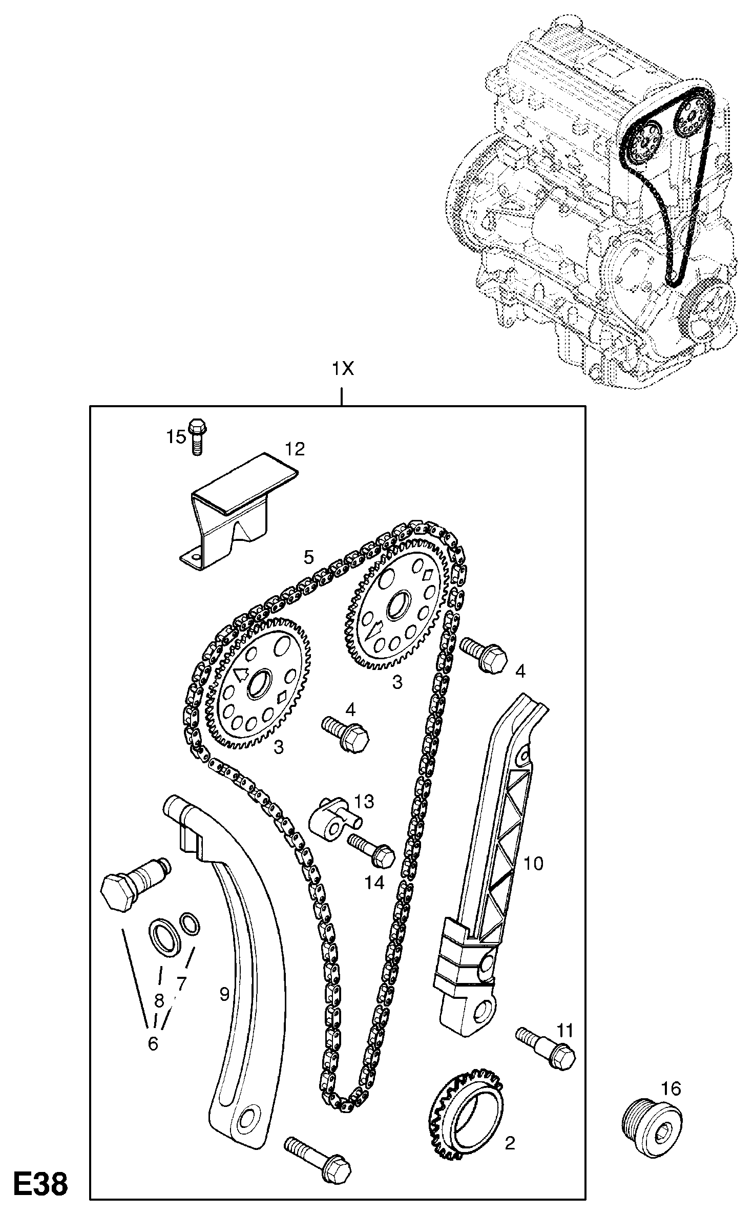 Vauxhall 56 36 378 - CHAIN, TIMING (NLS.- USE 24461834  56 36 396) adetalas.lv