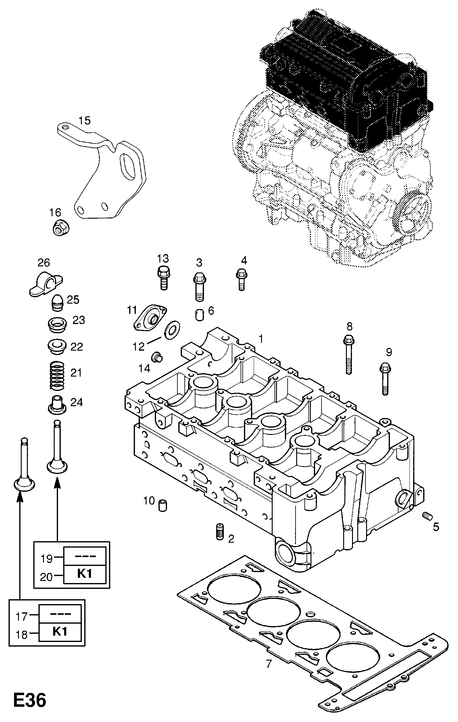 Opel 56 07 474 - Blīve, Motora bloka galva adetalas.lv