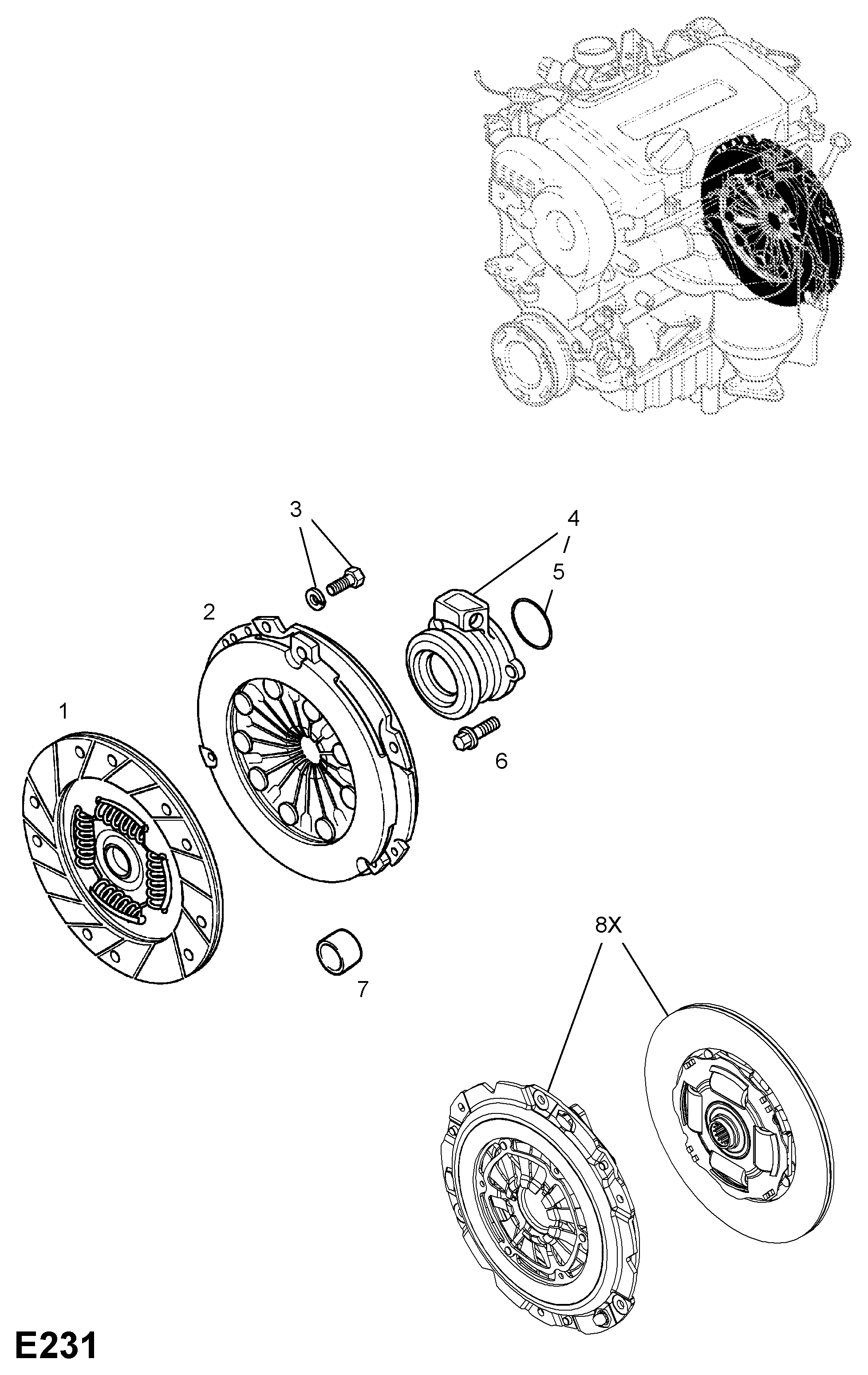 Opel 56 79 332 - Centrālais izslēdzējmehānisms, Sajūgs adetalas.lv