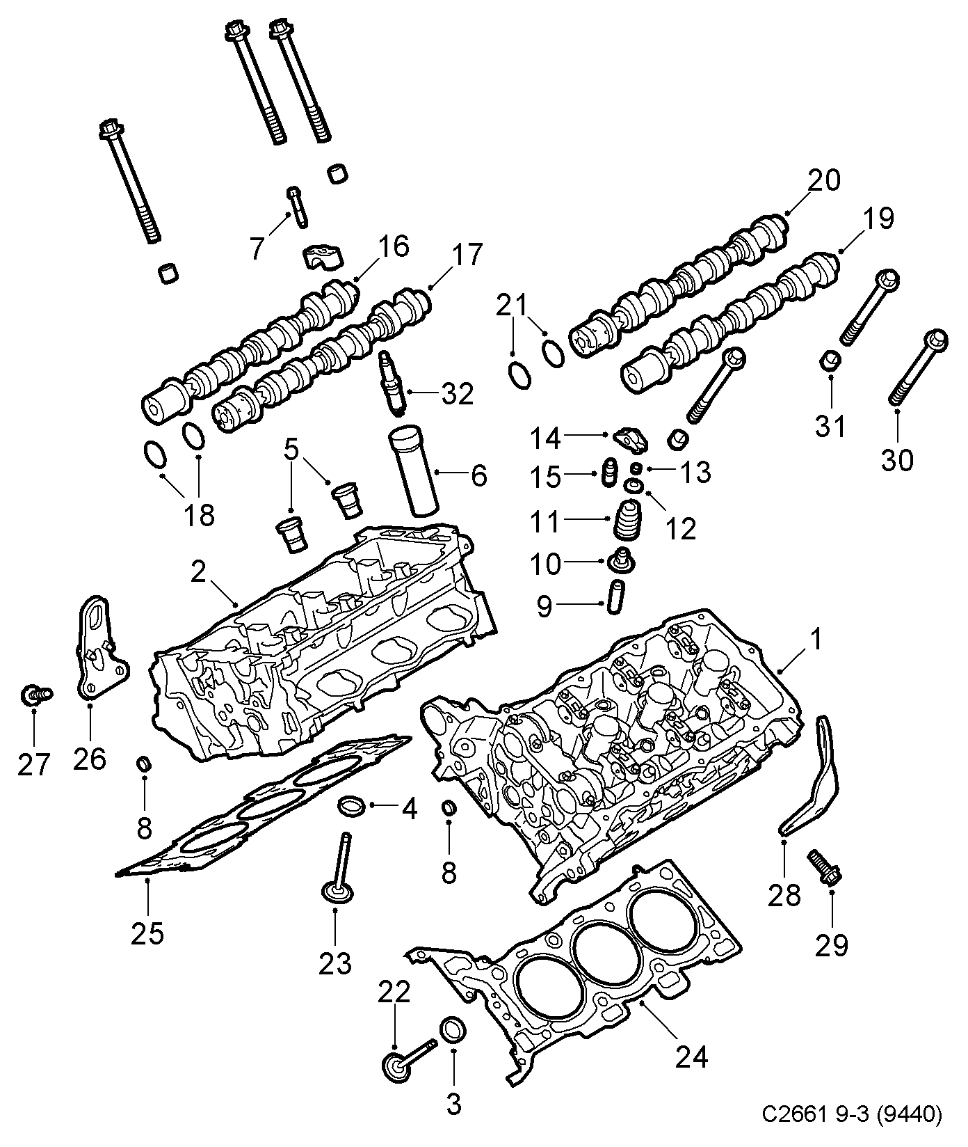 Chevrolet 12605844 - Blīve, Motora bloka galva adetalas.lv