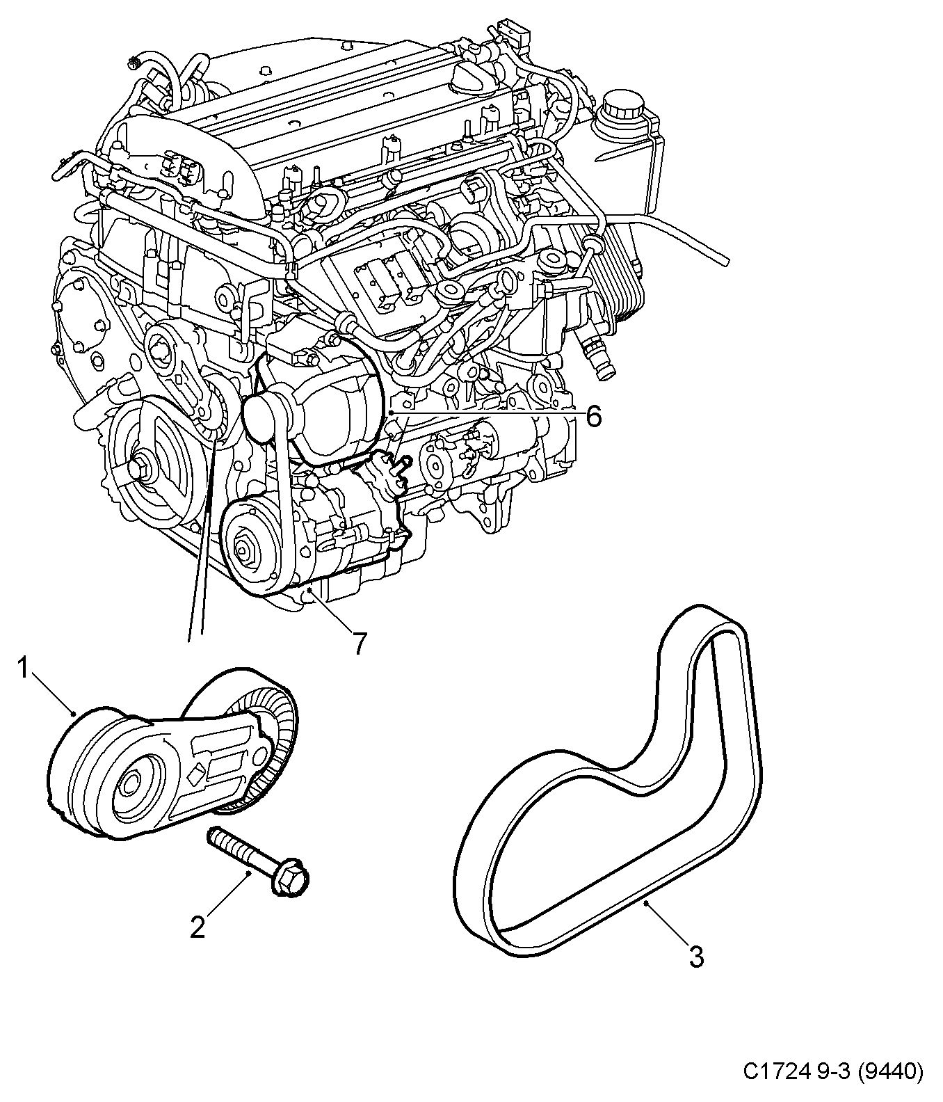 Vauxhall 24430296 - Siksnas spriegotājs, Ķīļsiksna adetalas.lv