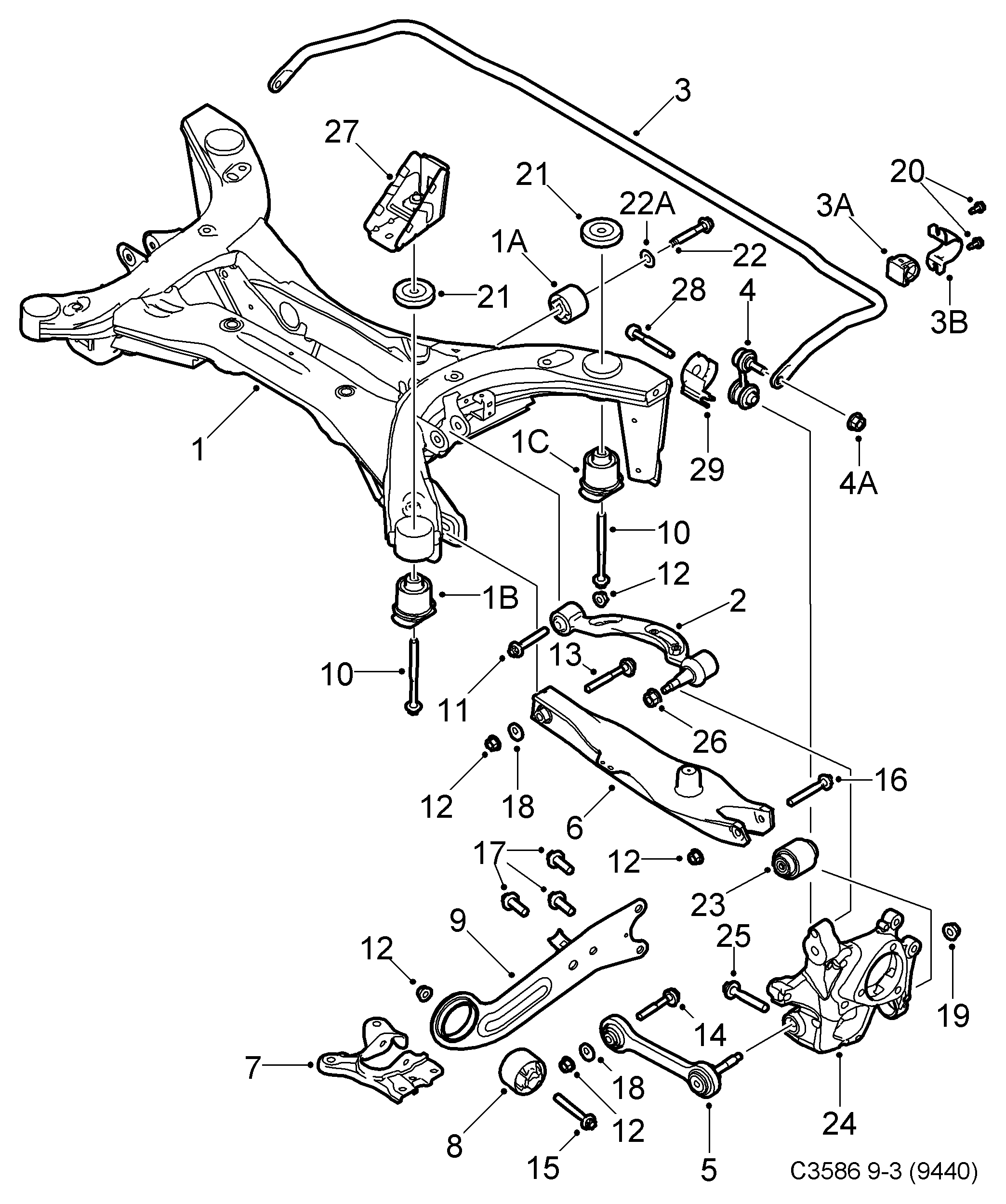 Vauxhall 24469643 - Piekare, Šķērssvira adetalas.lv