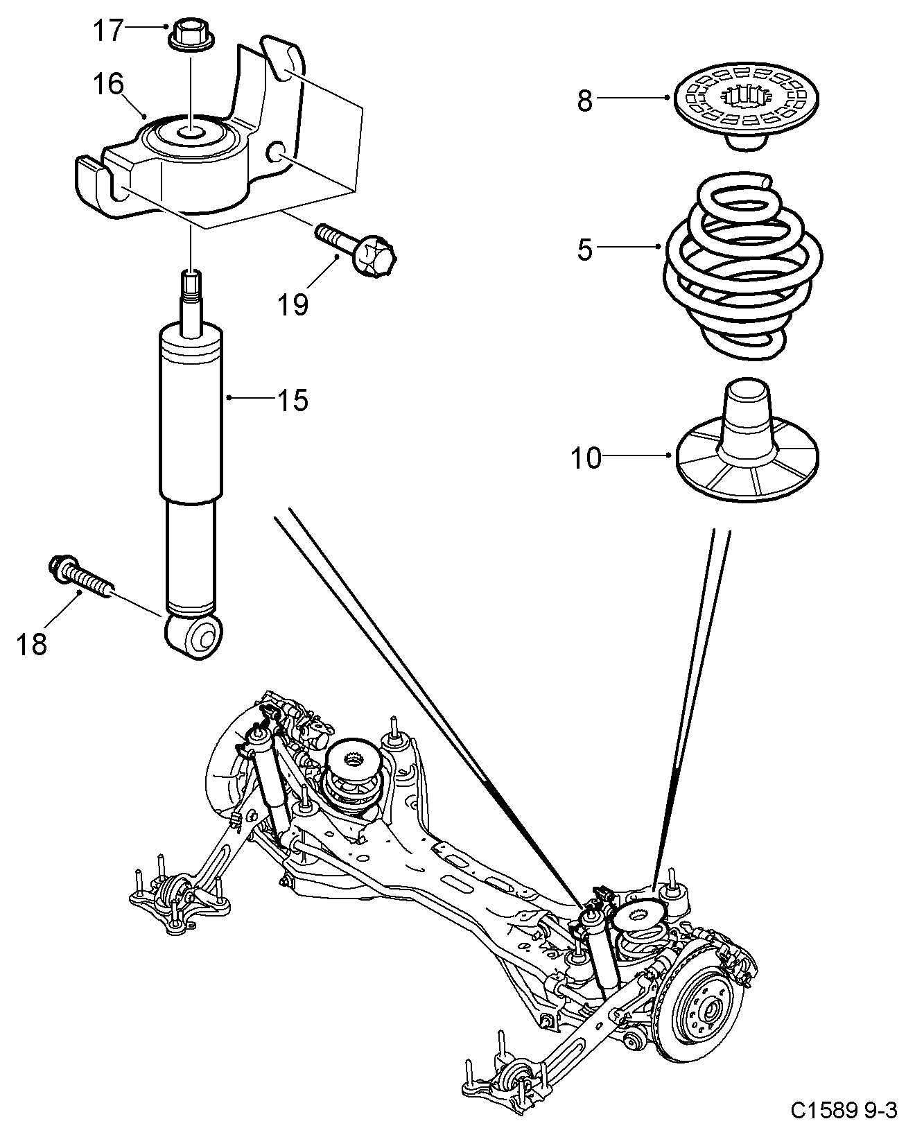 SAAB 12756987 - Amortizators adetalas.lv