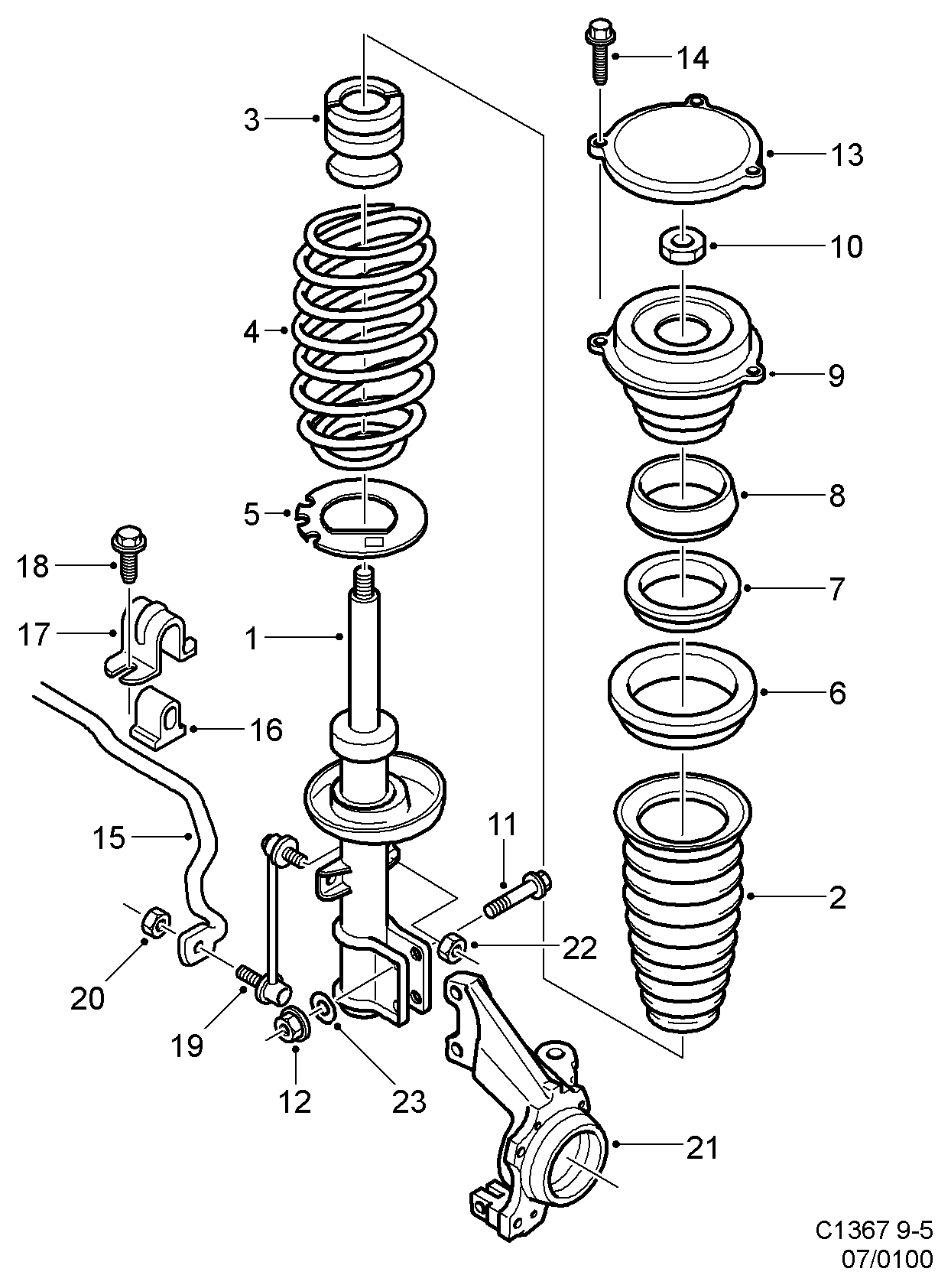 SAAB 52 36 823 - Stiepnis / Atsaite, Stabilizators adetalas.lv