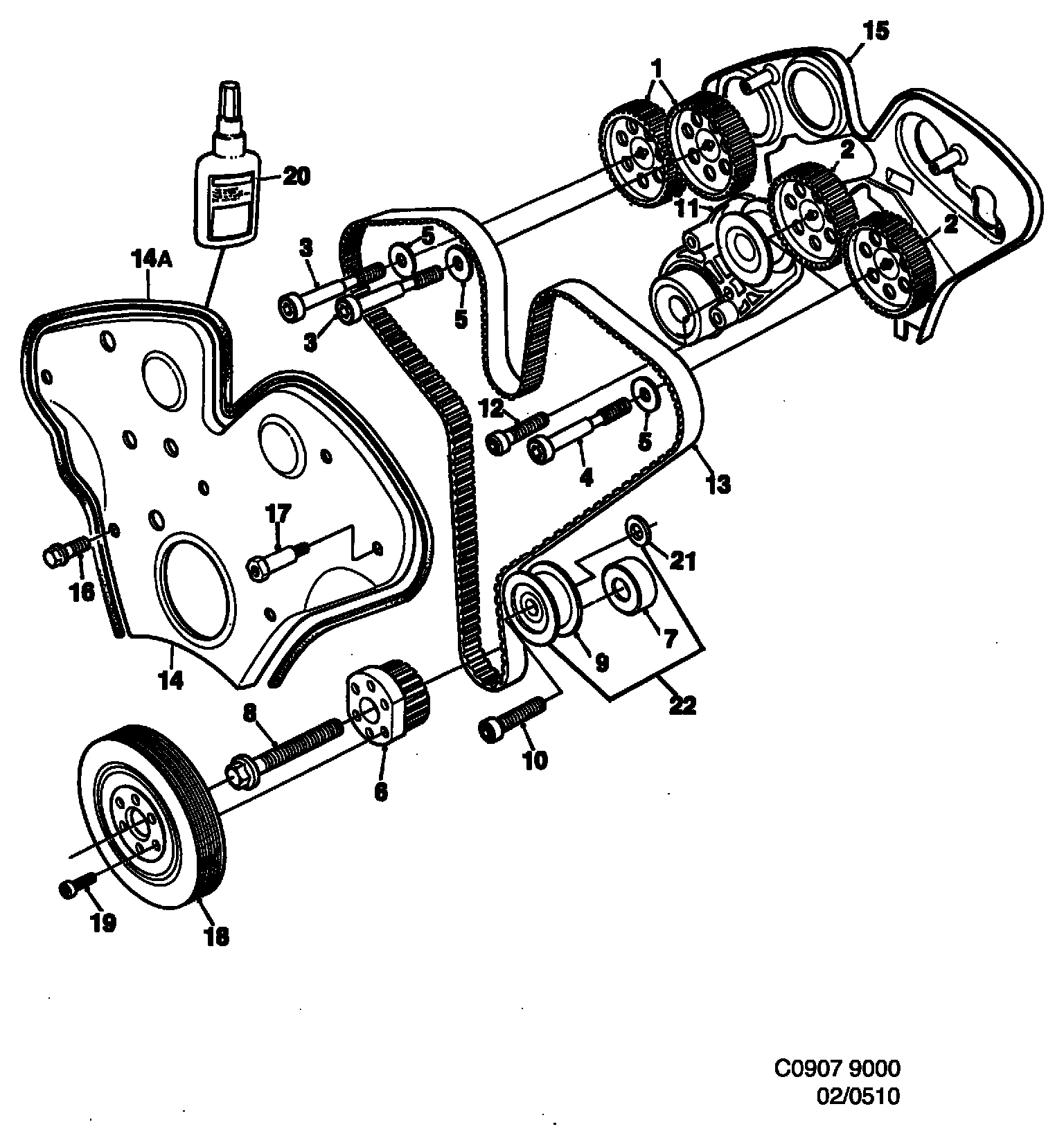 Opel 90529188 - Parazīt / Vadrullītis, Zobsiksna adetalas.lv