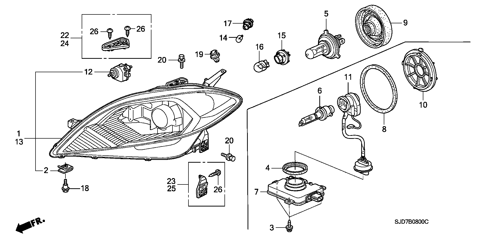 Honda 33115-SM4-003 - Kvēlspuldze, Miglas lukturis adetalas.lv