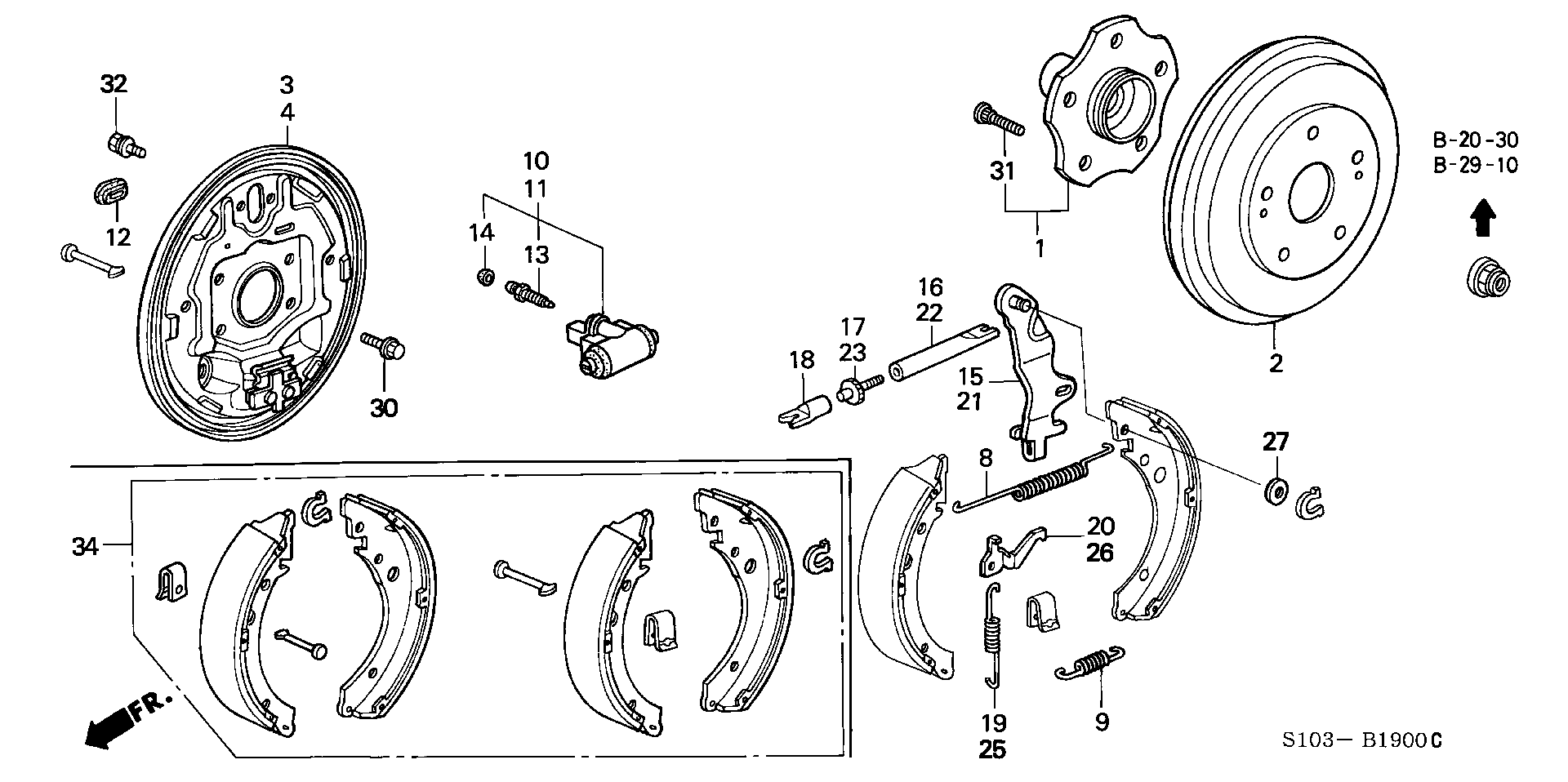 Honda 43301S10003 - Riteņa bremžu cilindrs adetalas.lv