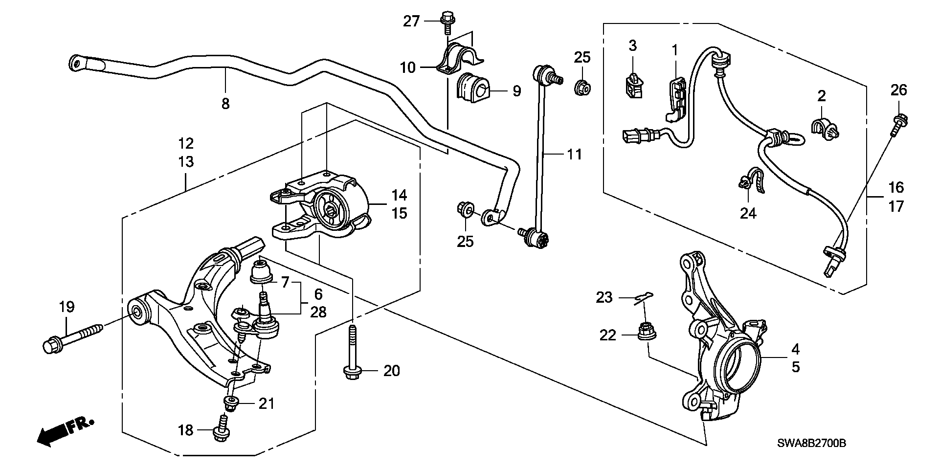 Honda 51360-SWA-A01 - Neatkarīgās balstiekārtas svira, Riteņa piekare adetalas.lv