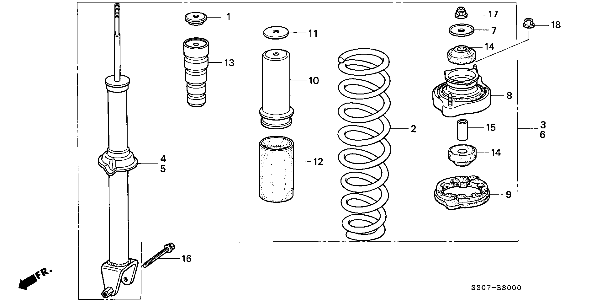 Honda 52722-SS0-003 - Amortizators adetalas.lv