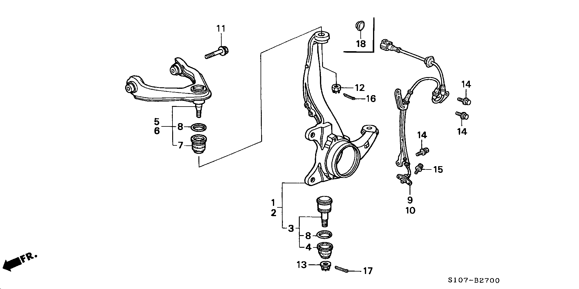 Honda 51460-S10-020 - Neatkarīgās balstiekārtas svira, Riteņa piekare adetalas.lv