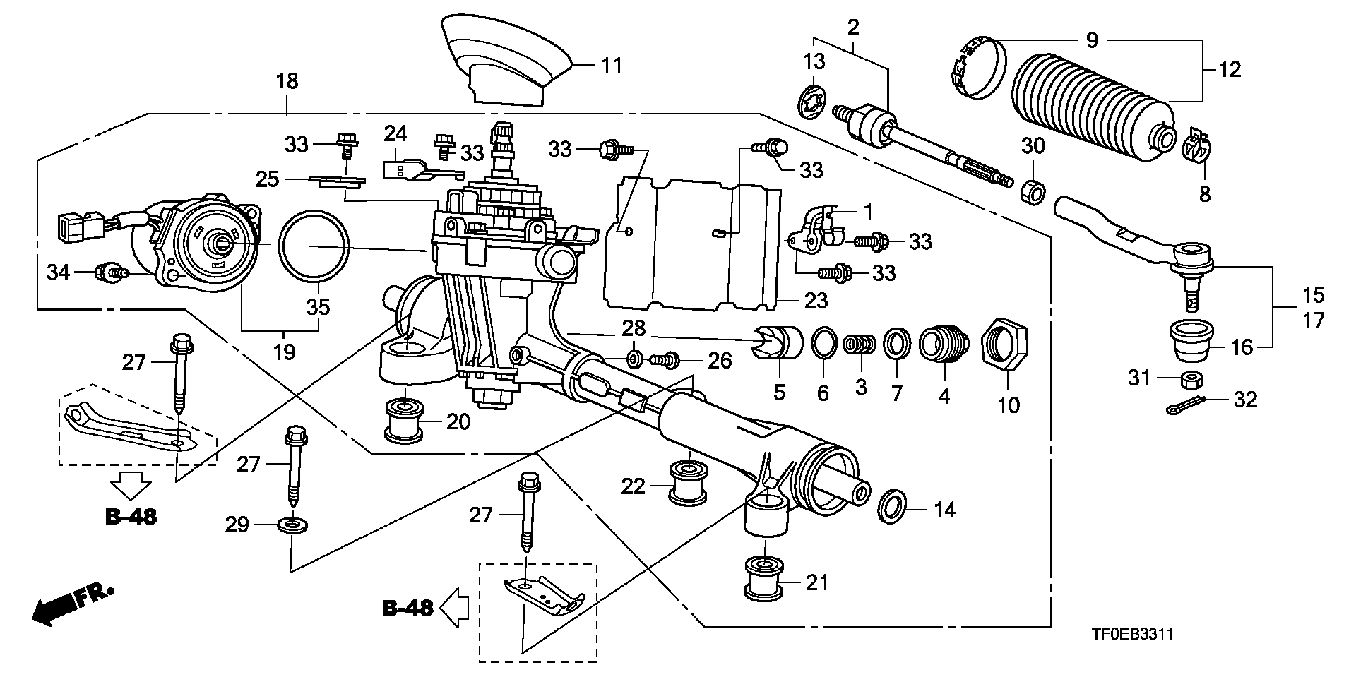 HONDA (GAC) 53010TF0003 - Aksiālais šarnīrs, Stūres šķērsstiepnis adetalas.lv