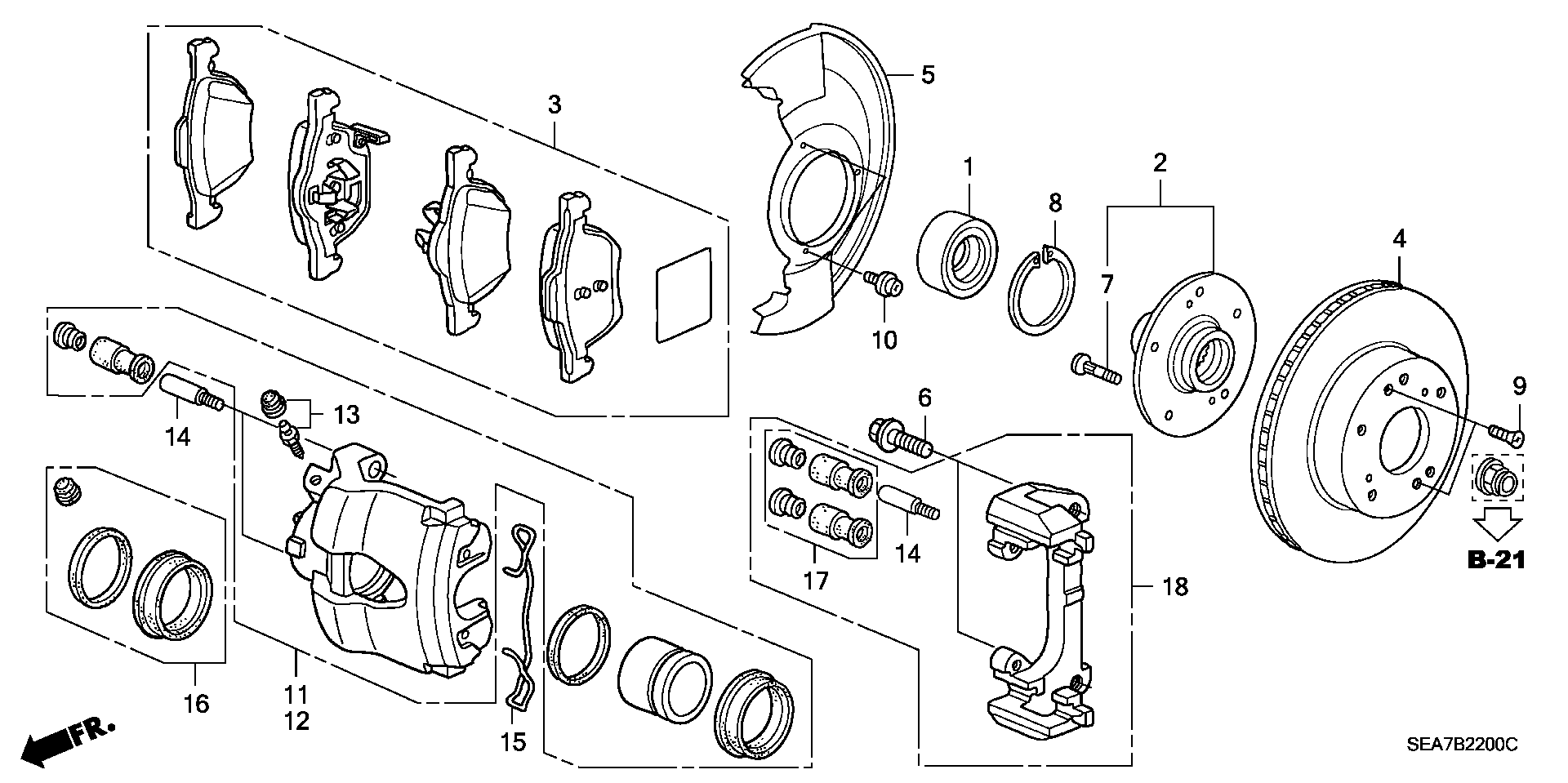 Honda 44300-SDA-A51 - Riteņa rumbas gultņa komplekts adetalas.lv