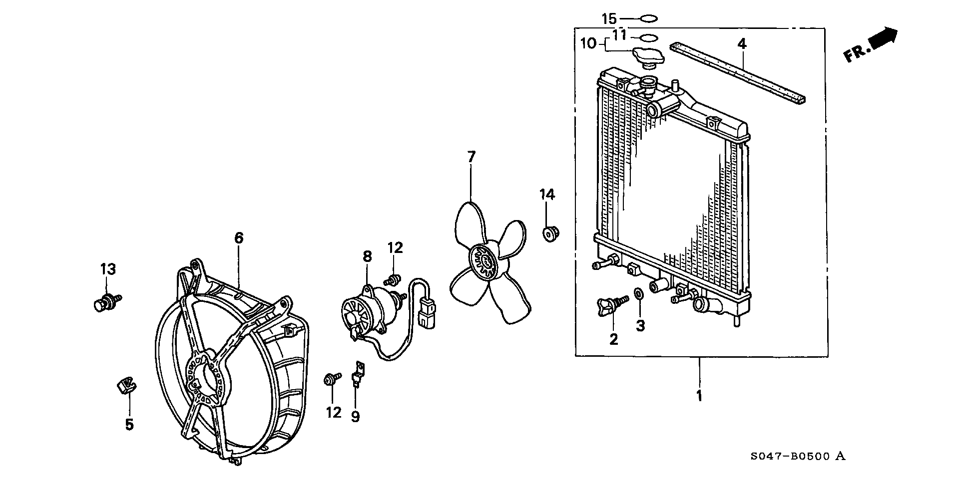 Honda 19045-P08-013 - Vāciņš, Radiators adetalas.lv