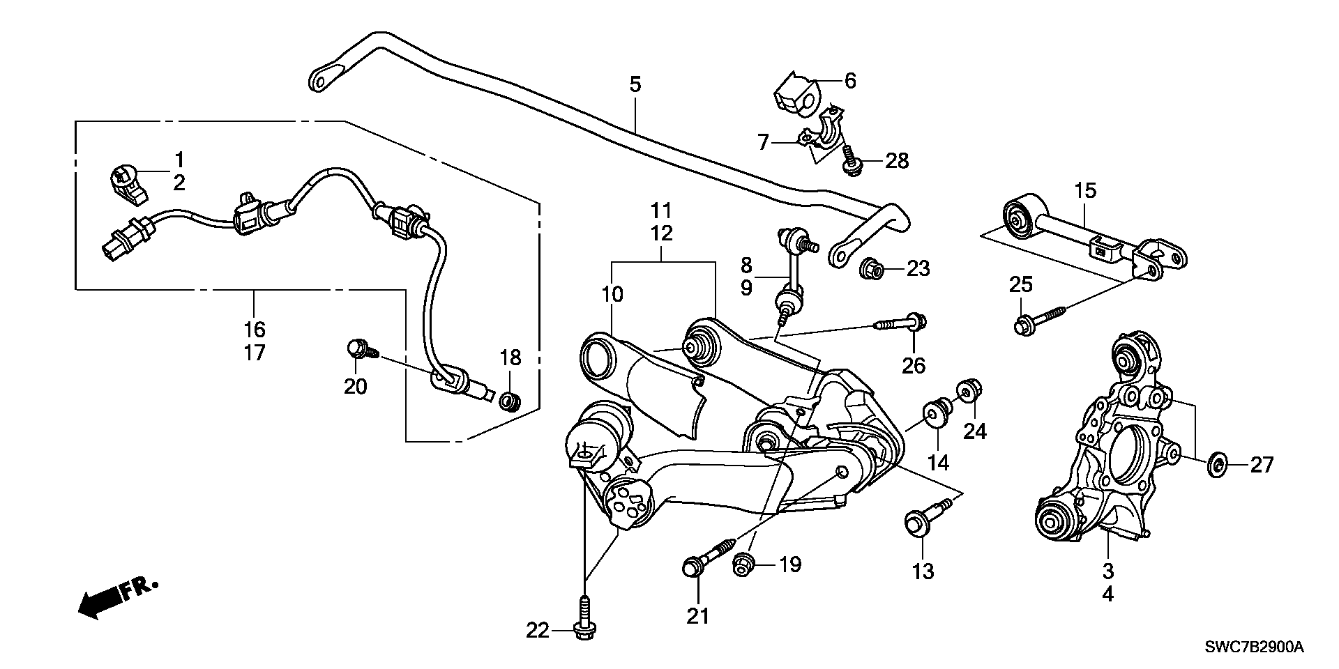 Honda 52321-SWA-A01 - Stiepnis / Atsaite, Stabilizators adetalas.lv