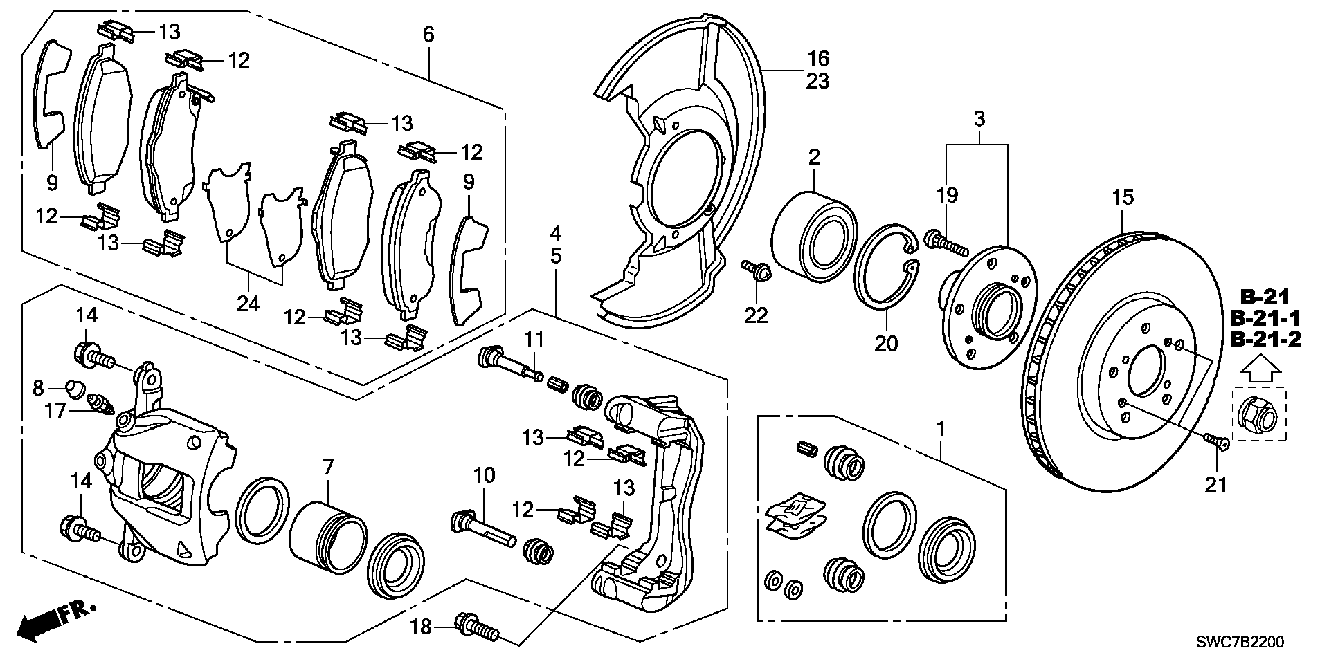 Honda 44300-SWW-E01 - Riteņa rumbas gultņa komplekts adetalas.lv