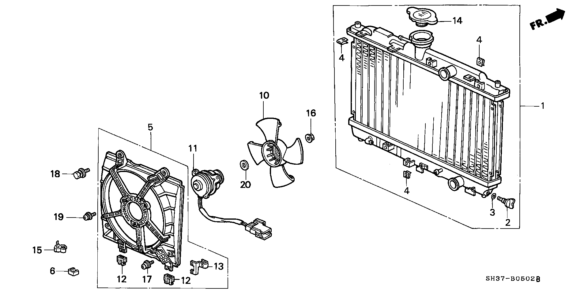 Honda 19045PM3004 - Vāciņš, Radiators adetalas.lv