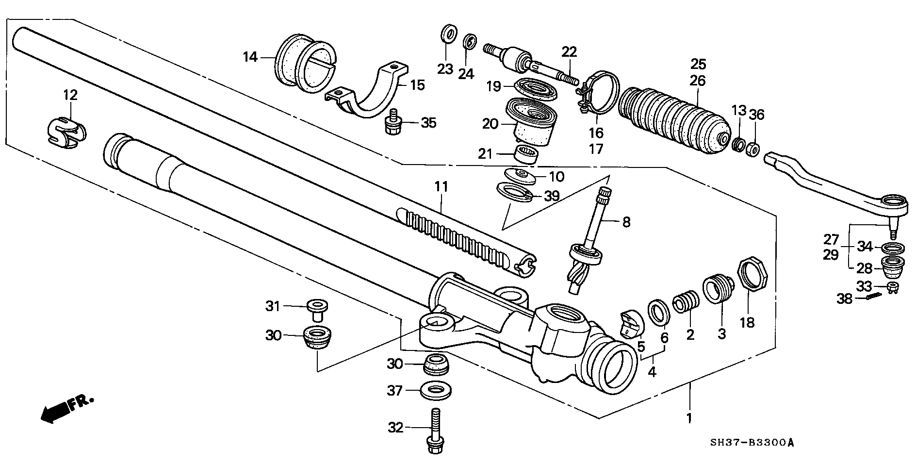 Honda 53540-SH3-013 - Stūres šķērsstiepņa uzgalis adetalas.lv