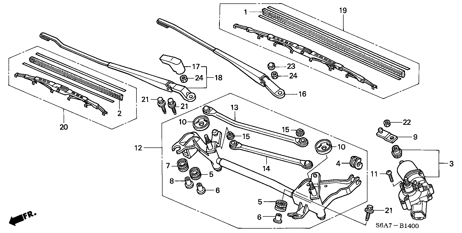 Honda 76630S5SG01 - Stikla tīrītāja slotiņa adetalas.lv