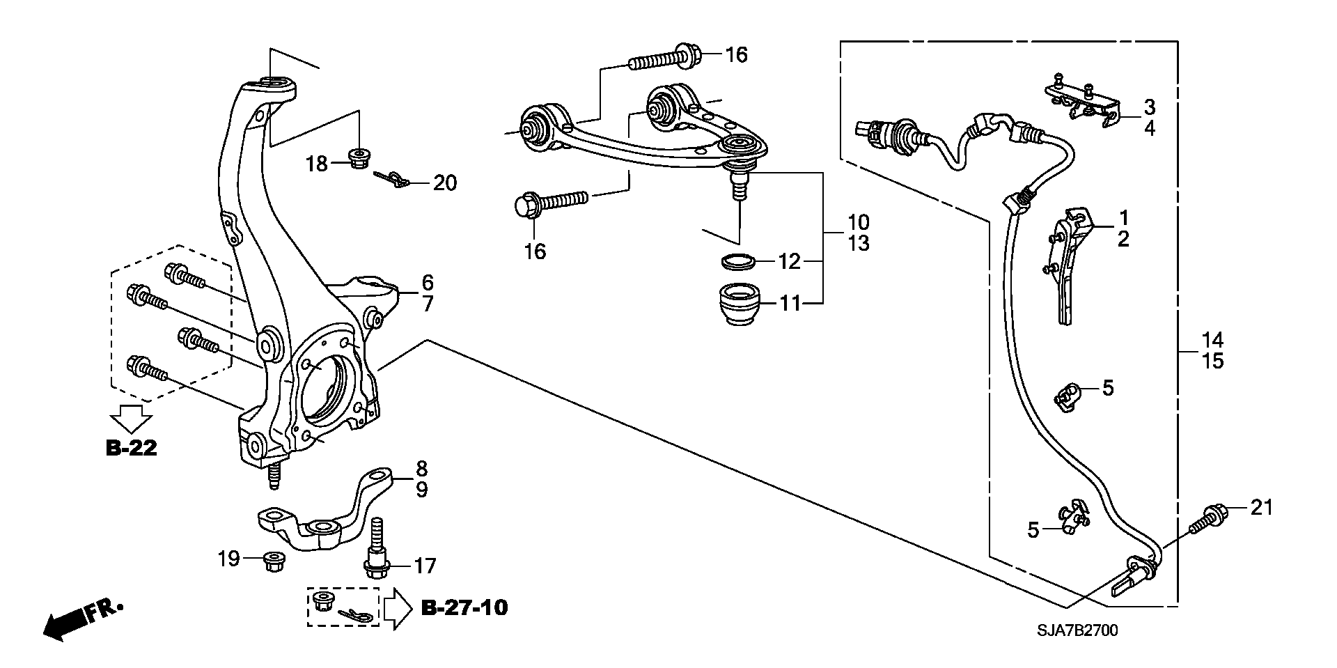 Honda 51450SJA013 - Piekare, Šķērssvira adetalas.lv