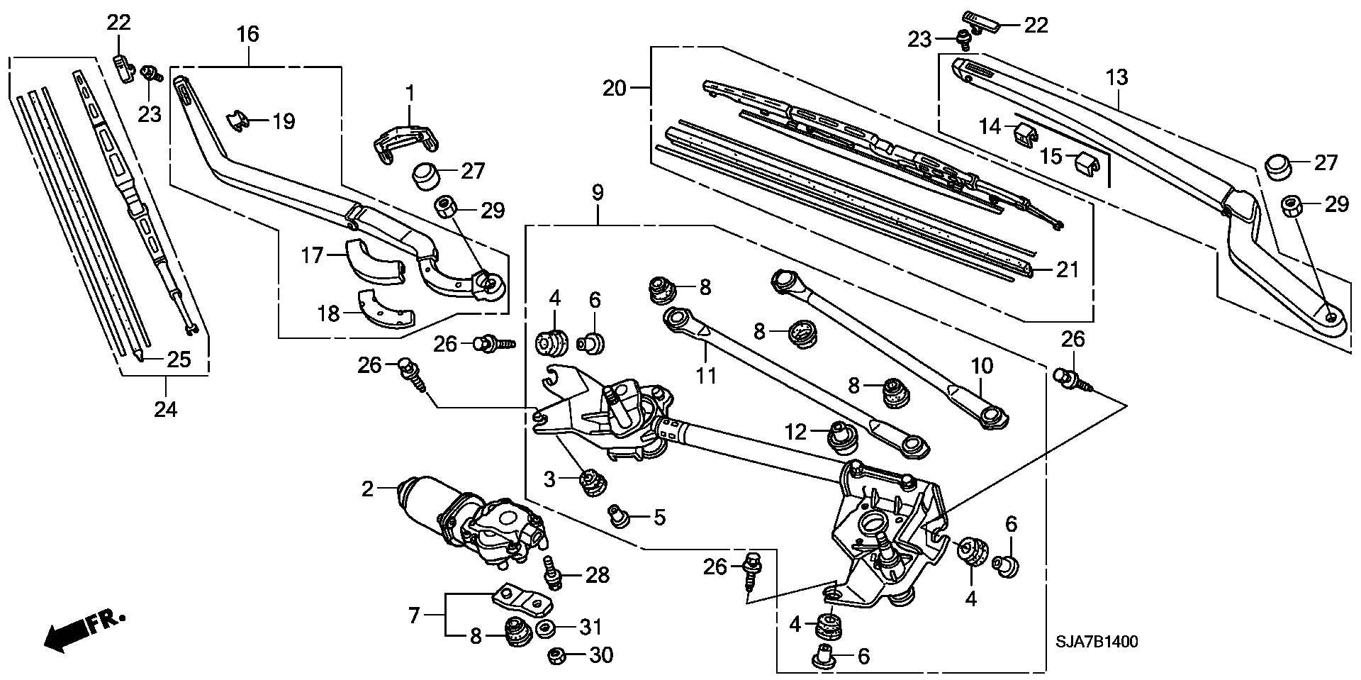 Honda 76622SJAA01 - Stikla tīrītāja slotiņa adetalas.lv