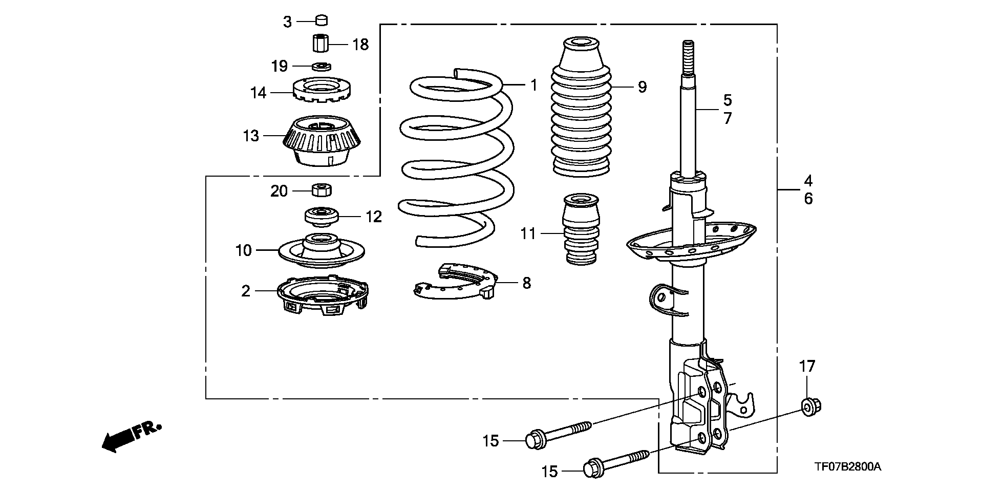 Honda 51722TF0014 - Putekļu aizsargkomplekts, Amortizators adetalas.lv