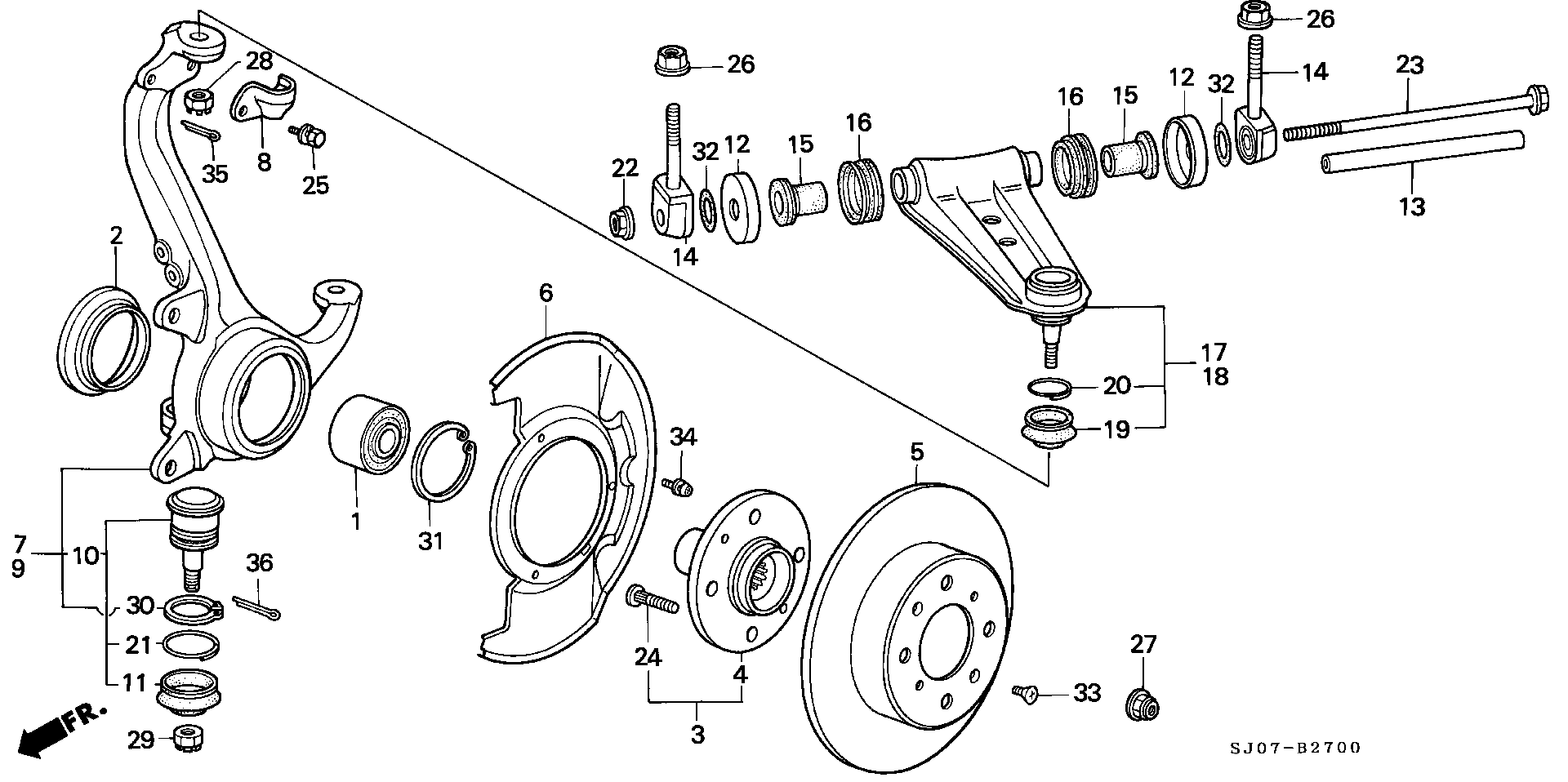 ACURA 51220SB0003 - Balst / Virzošais šarnīrs adetalas.lv