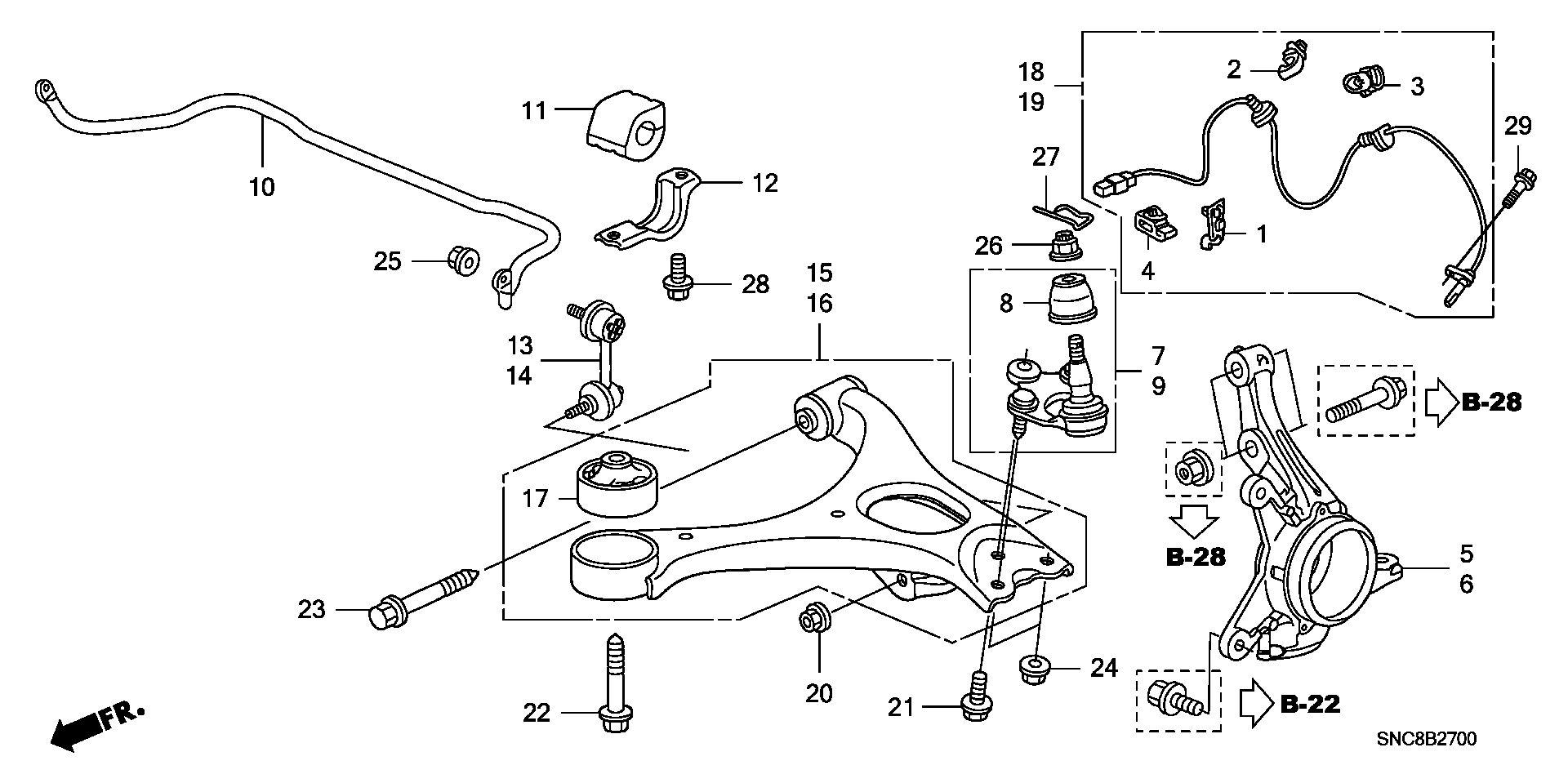 Honda 51320-SNA-A02 - Stiepnis / Atsaite, Stabilizators adetalas.lv