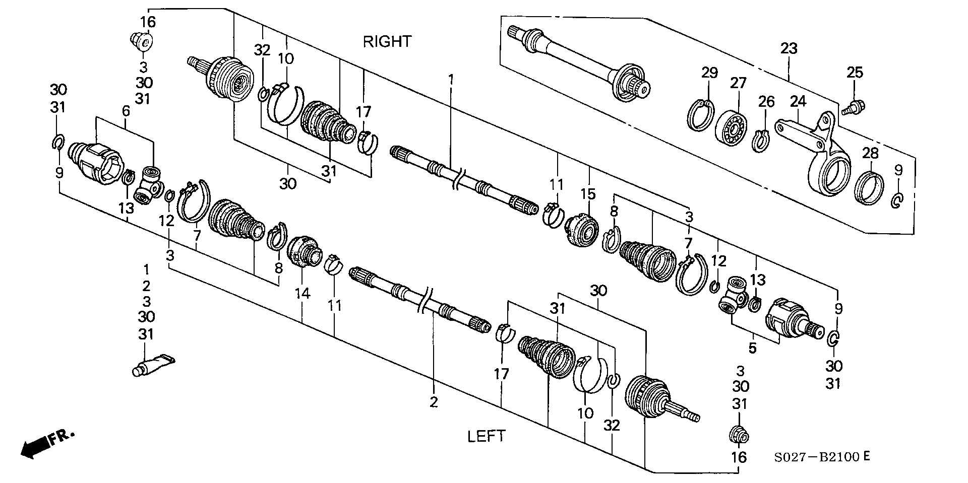 Honda 44310-SH3-960 - Šarnīru komplekts, Piedziņas vārpsta adetalas.lv