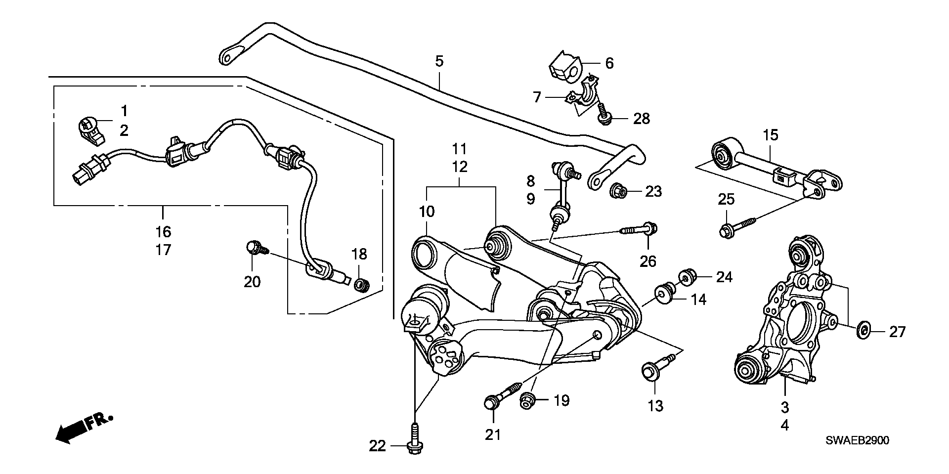 Honda 52300SWAA01 - Stiepnis / Atsaite, Stabilizators adetalas.lv