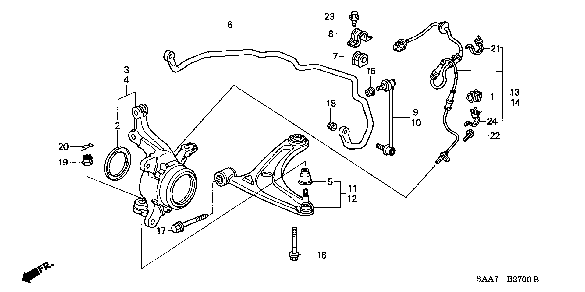 Honda 51350-SAA-E01* - Neatkarīgās balstiekārtas svira, Riteņa piekare adetalas.lv