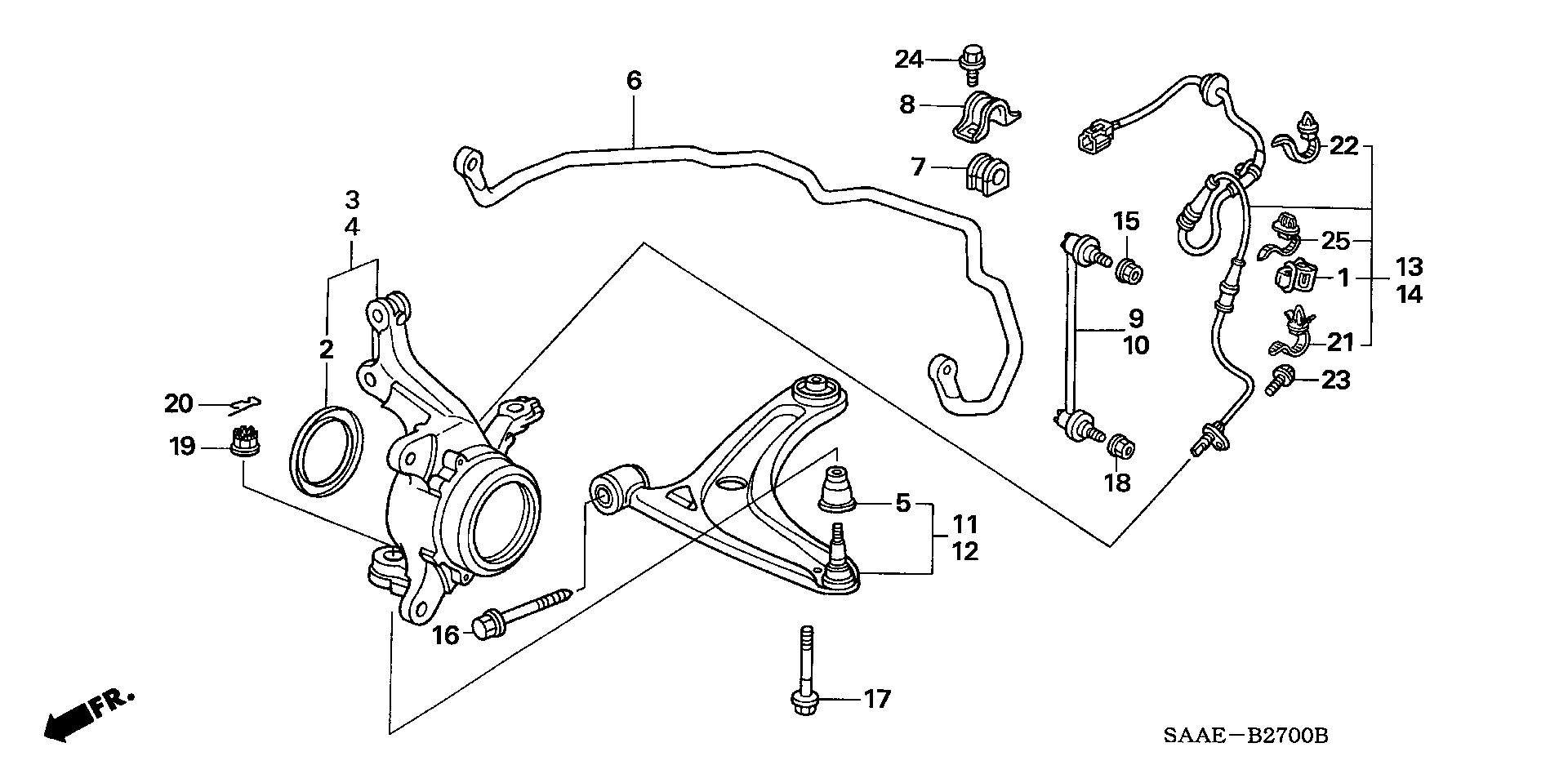 Honda 51360-SAA-E11 - Neatkarīgās balstiekārtas svira, Riteņa piekare adetalas.lv