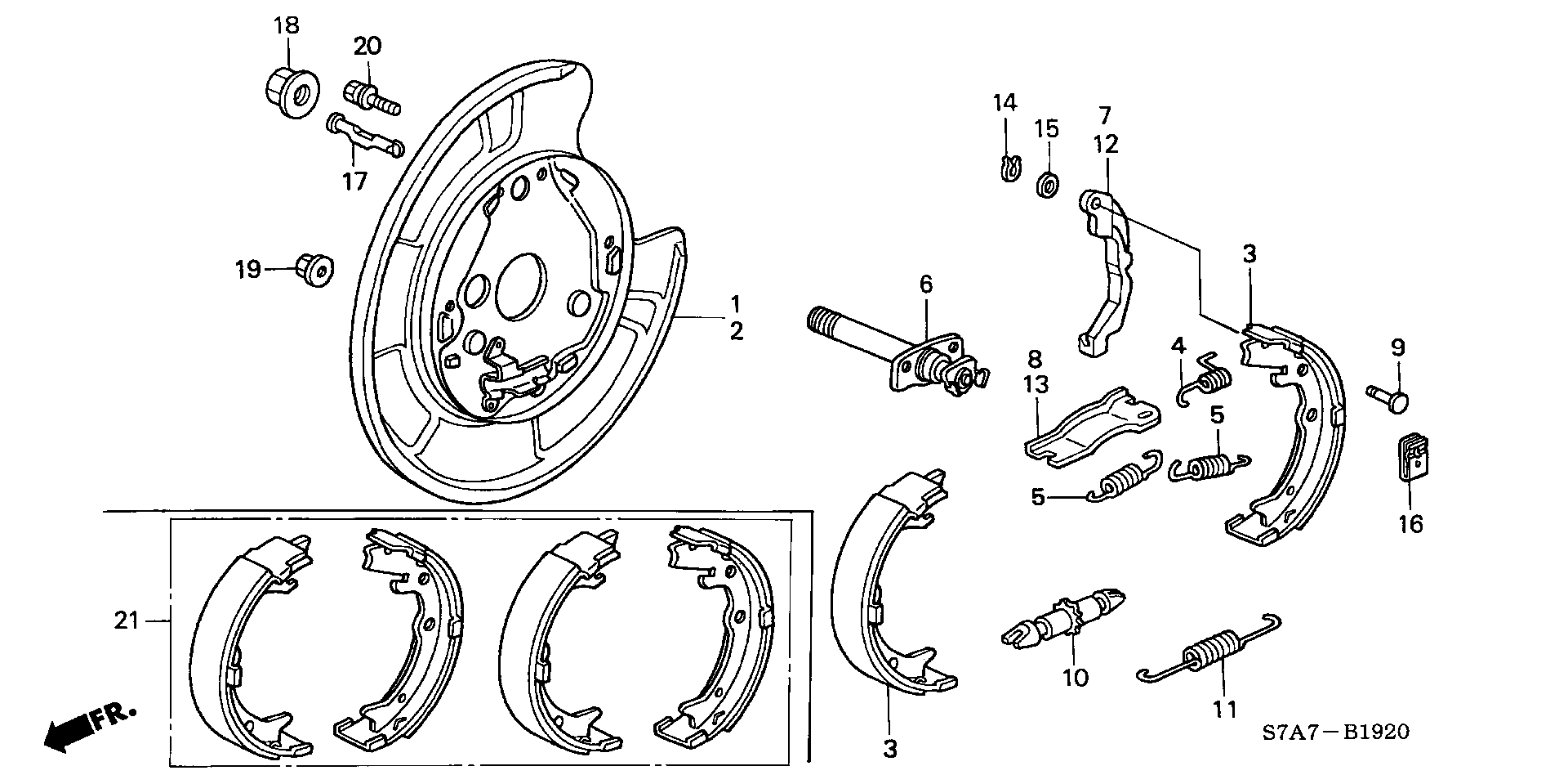 Honda 43053S47E50 - Bremžu loku kompl., Stāvbremze adetalas.lv