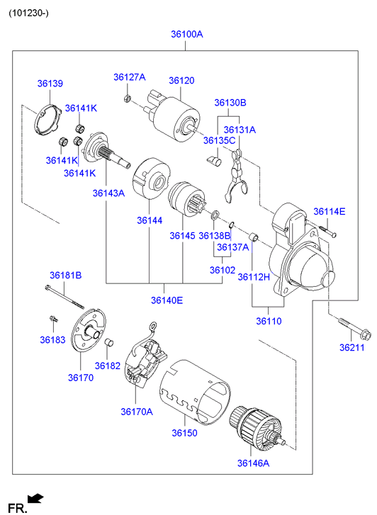 KIA 361002G000 - Starteris adetalas.lv