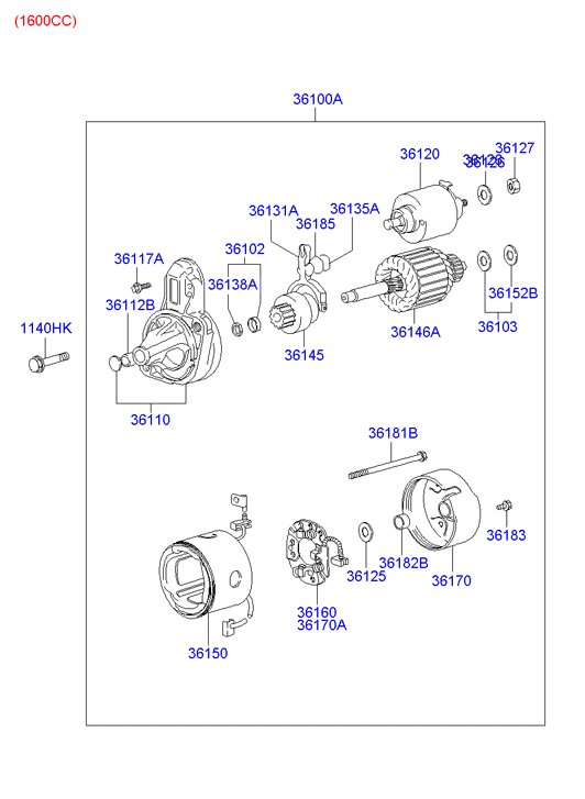 Mitsubishi 36100-23100 - Starteris adetalas.lv