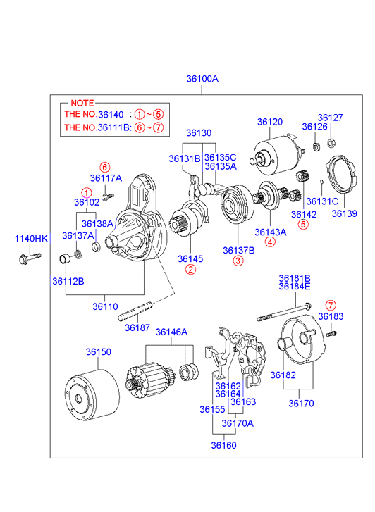 Hyundai 3610023160 - Starteris adetalas.lv