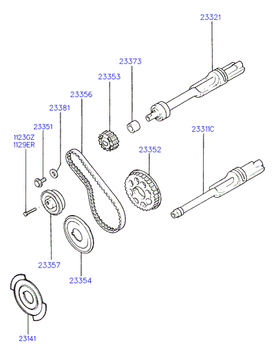 Hyundai 23357-33350 - Spriegotājrullītis, Gāzu sadales mehānisma piedziņas siksna adetalas.lv