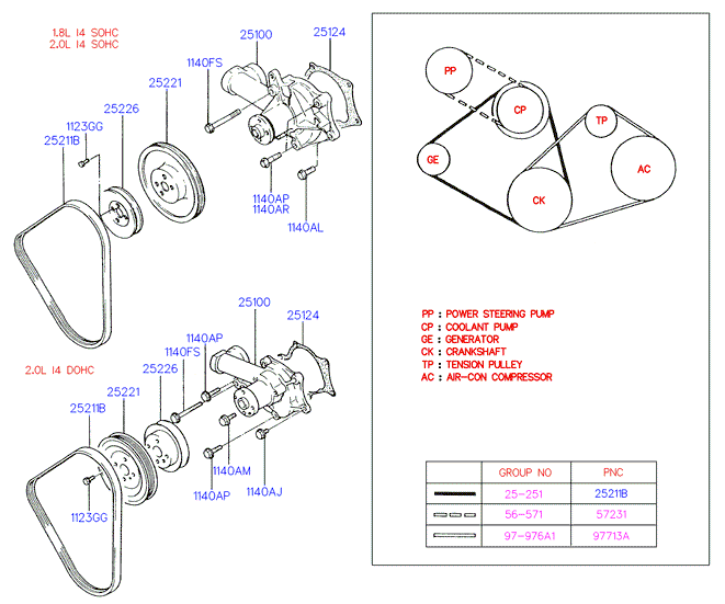 GALLOPER 25100-33120 - Pump assy - coolant adetalas.lv